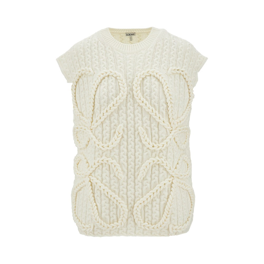 LOEWE Anagram embroidery knitted vest Woman M