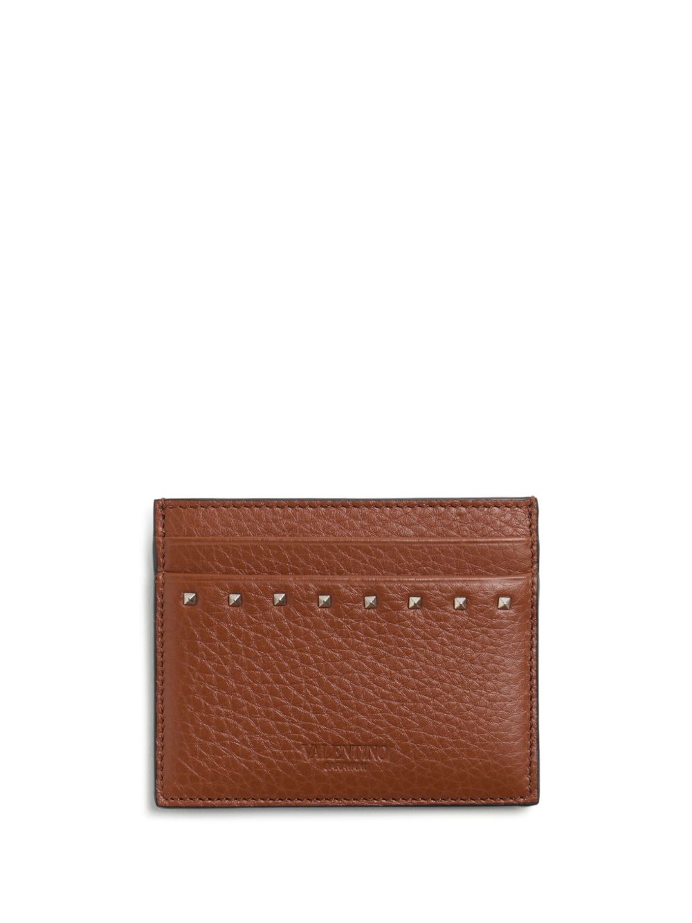 Valentino Garavani VLogo Signature 皮质卡夹 - 褐色