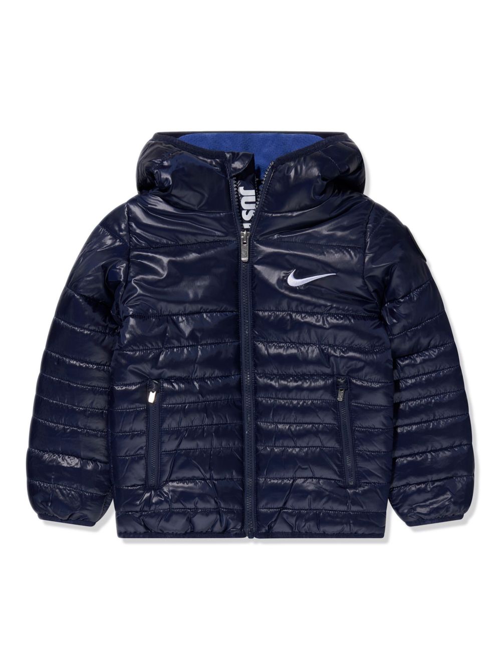 Nike Kids logo印花填充夹克 - 蓝色