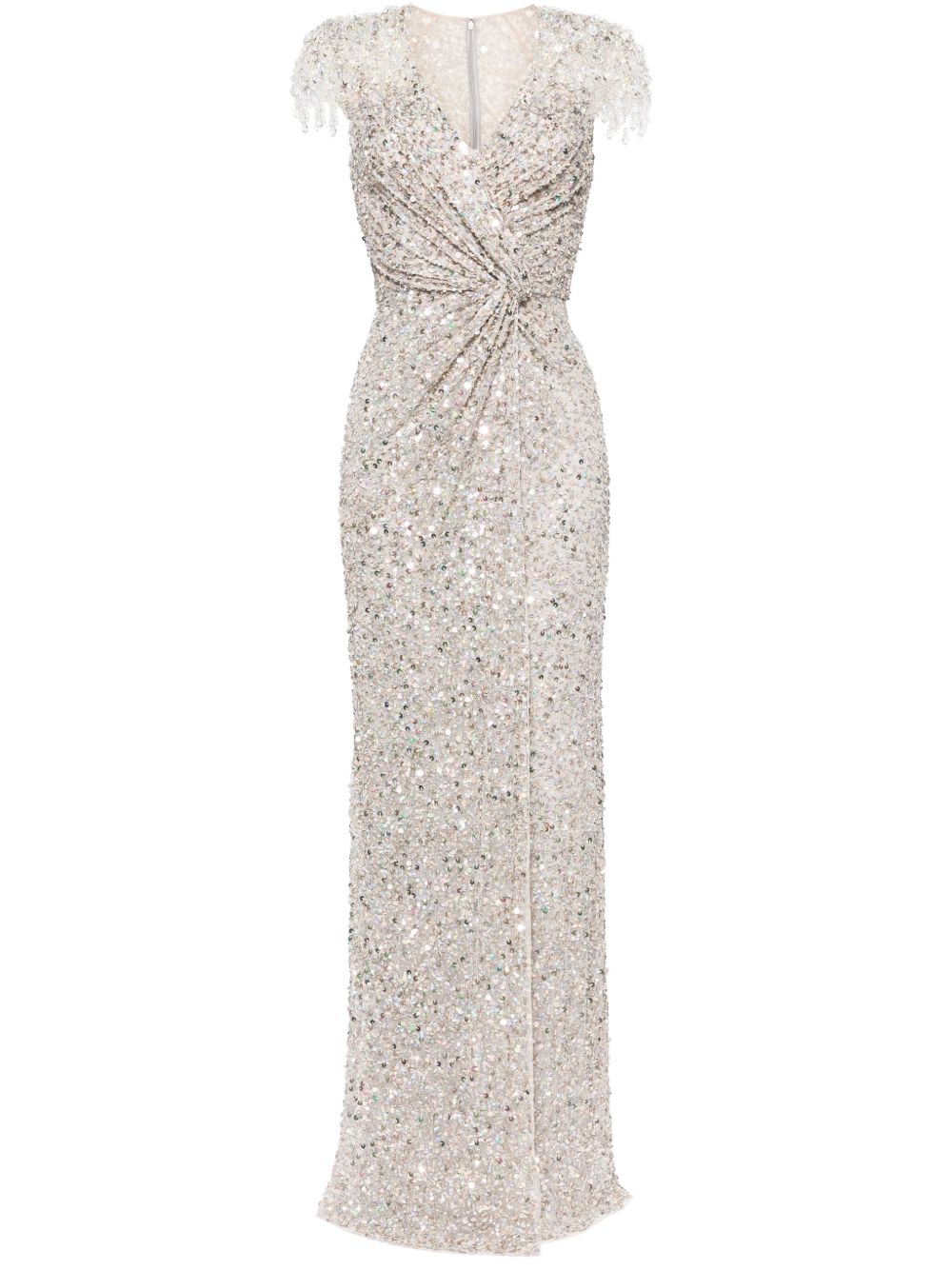 Jenny Packham Wonderful 亮片缀饰礼服 - 灰色