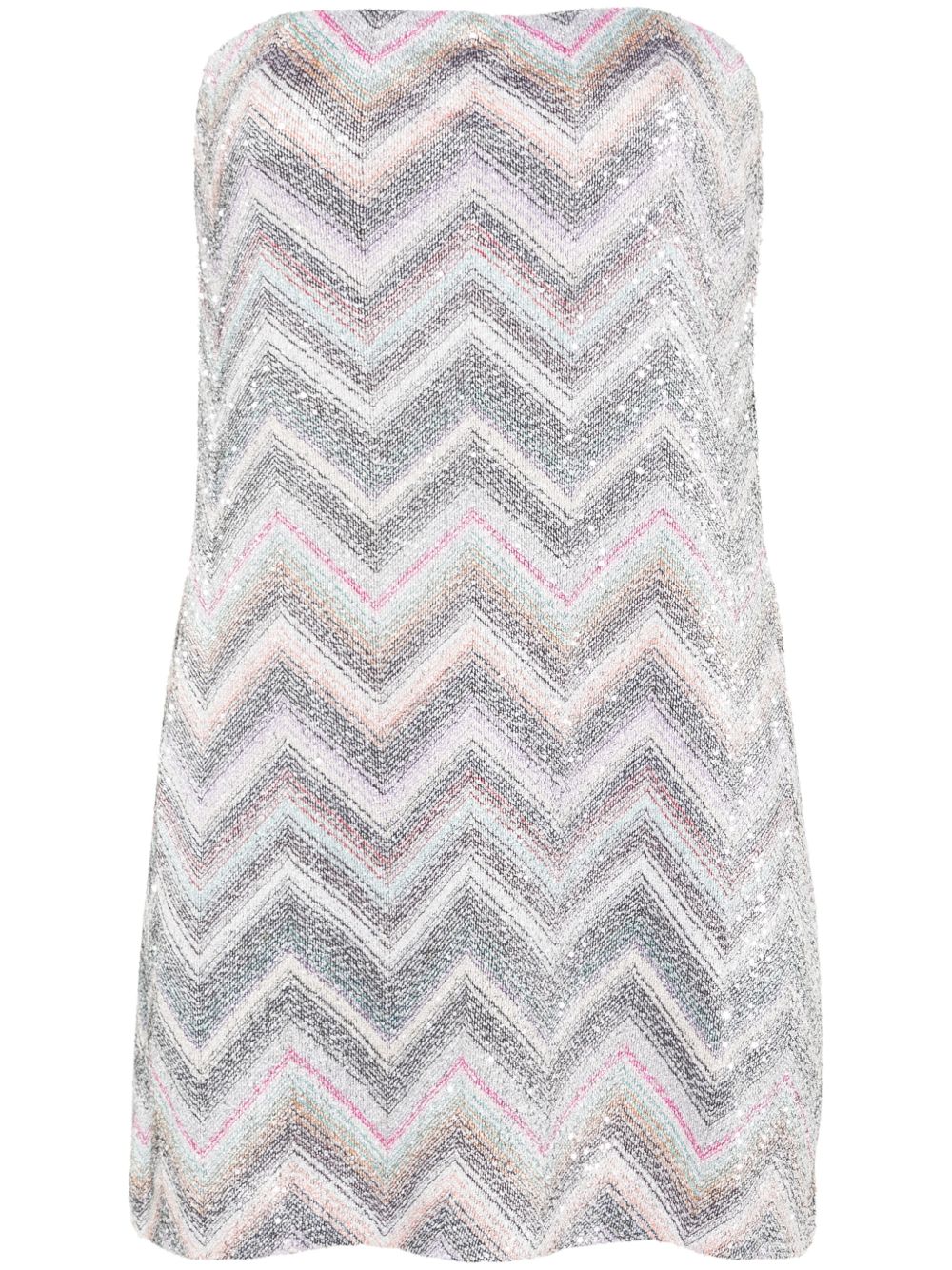 Missoni 露肩迷你连衣裙 - 蓝色