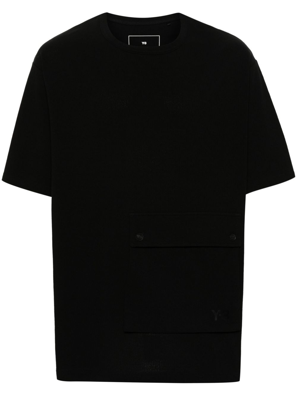 Y-3 橡胶logo棉T恤 - 黑色