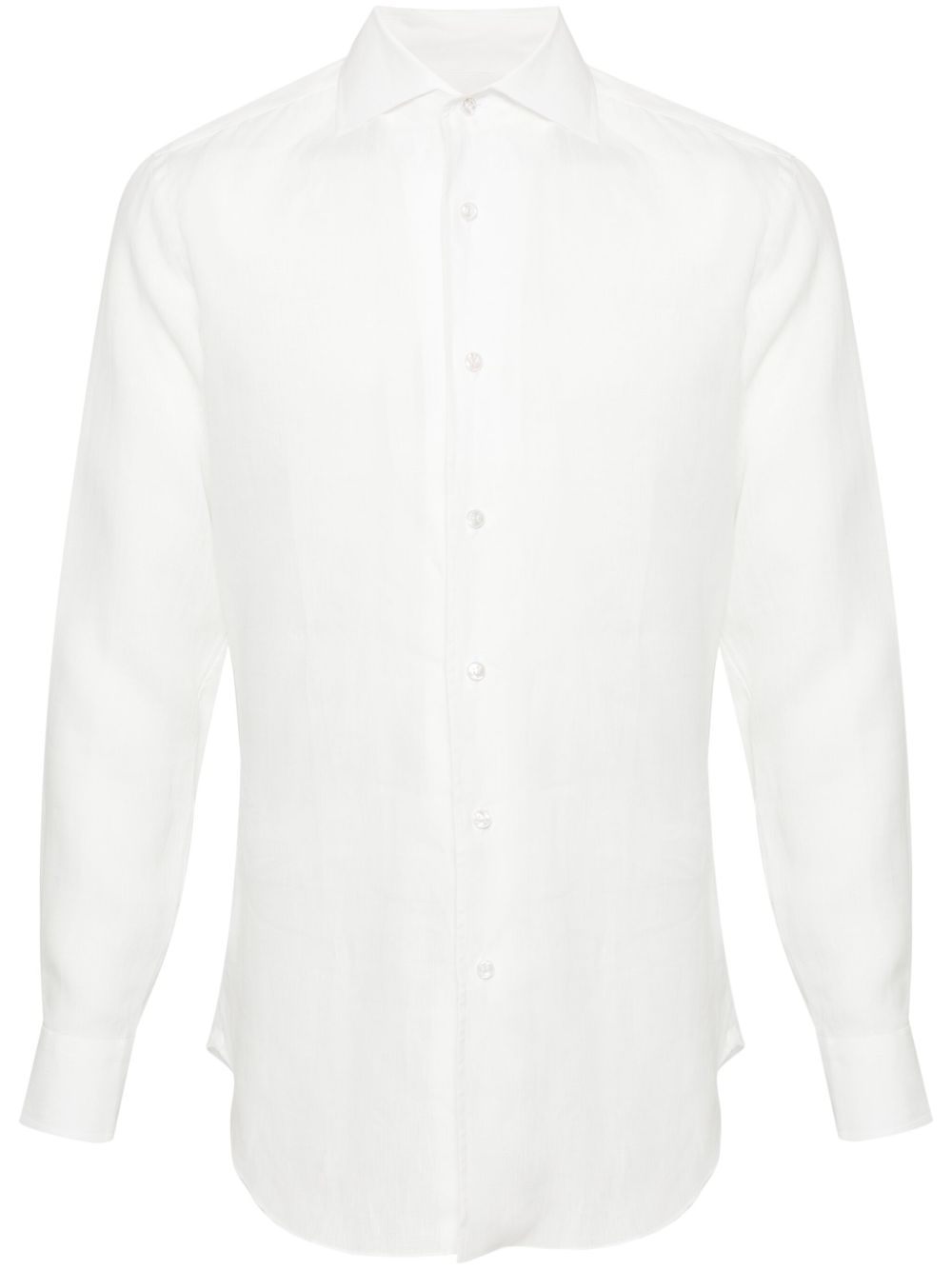 Brioni 经典领亚麻衬衫 - 中性色