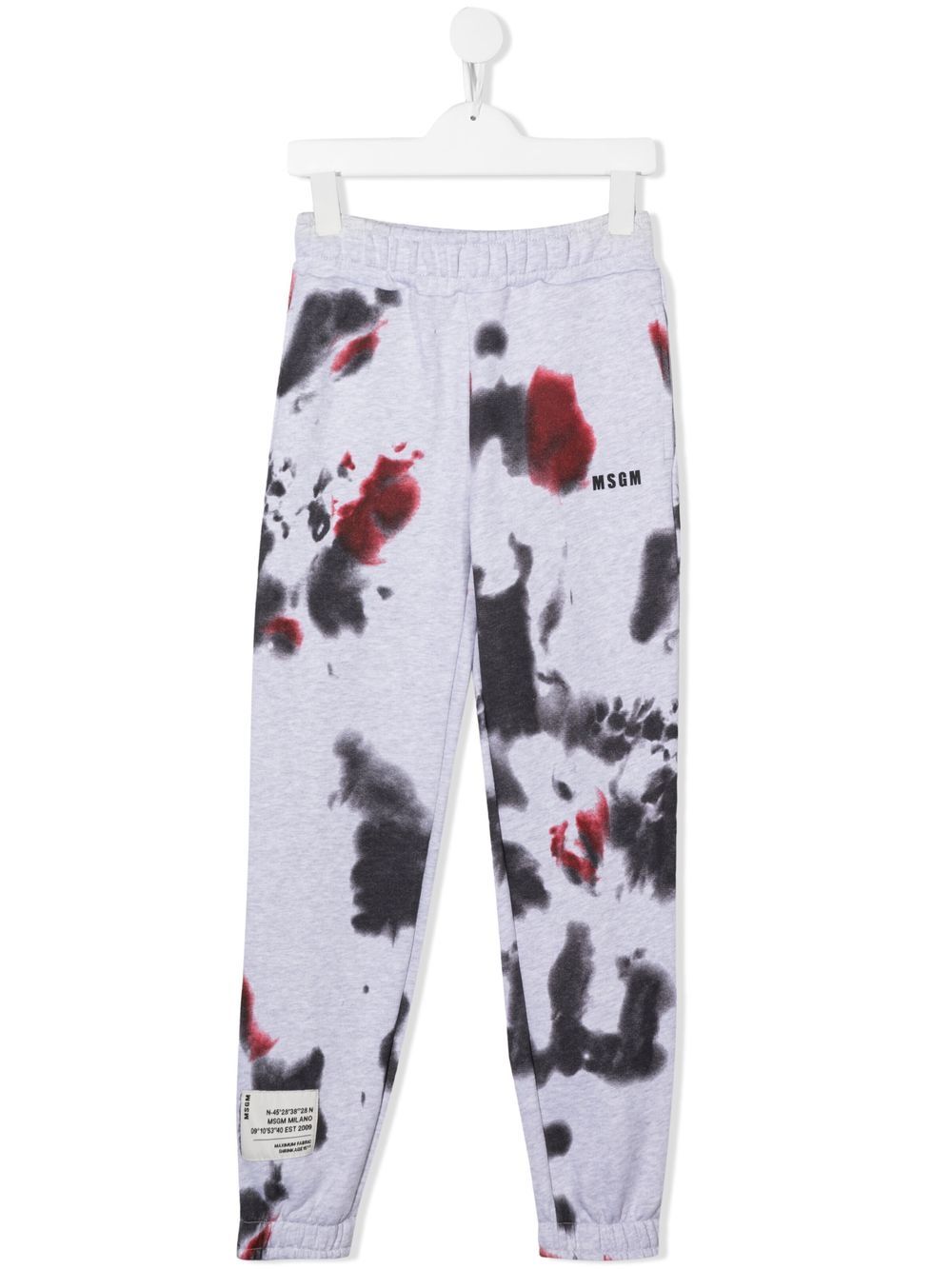 MSGM Kids 泼漆效果细节运动裤 - 灰色