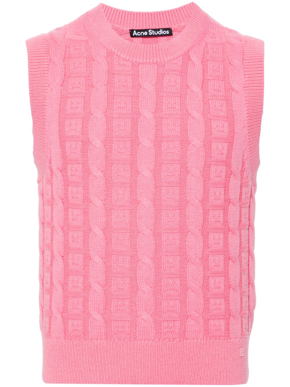 Acne Studios Face logo贴花粗绞花针织毛衣 - 粉色