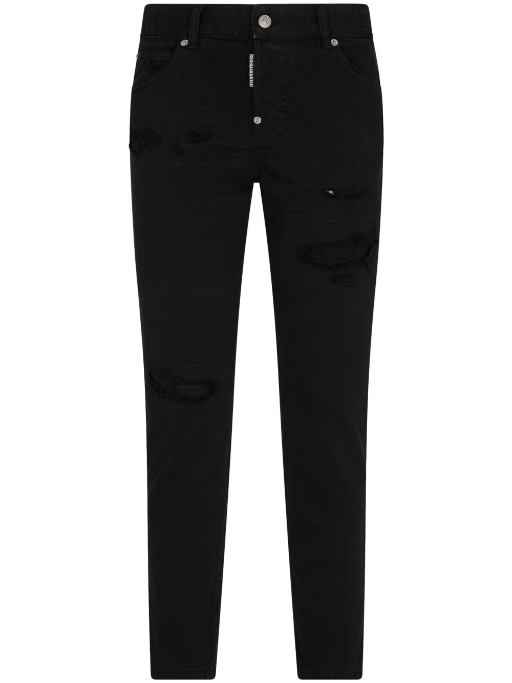 DSQUARED2 Black Bull 修身仿旧牛仔裤 - 黑色