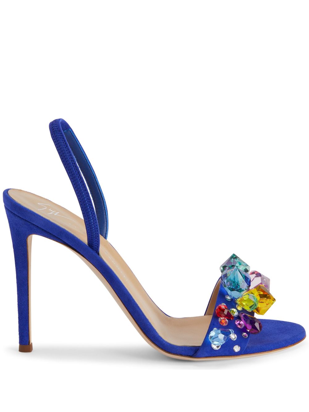 Giuseppe Zanotti Blinda 绒面皮高跟凉鞋 - 蓝色