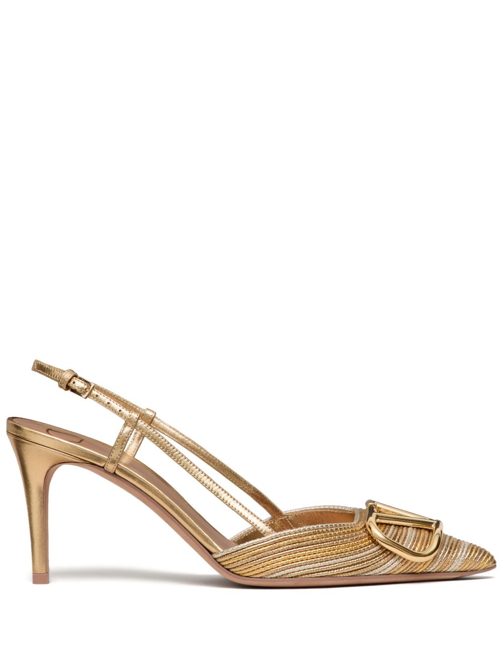 Valentino Garavani VLogo Signature 高跟裹踝鞋（8厘米） - 金色