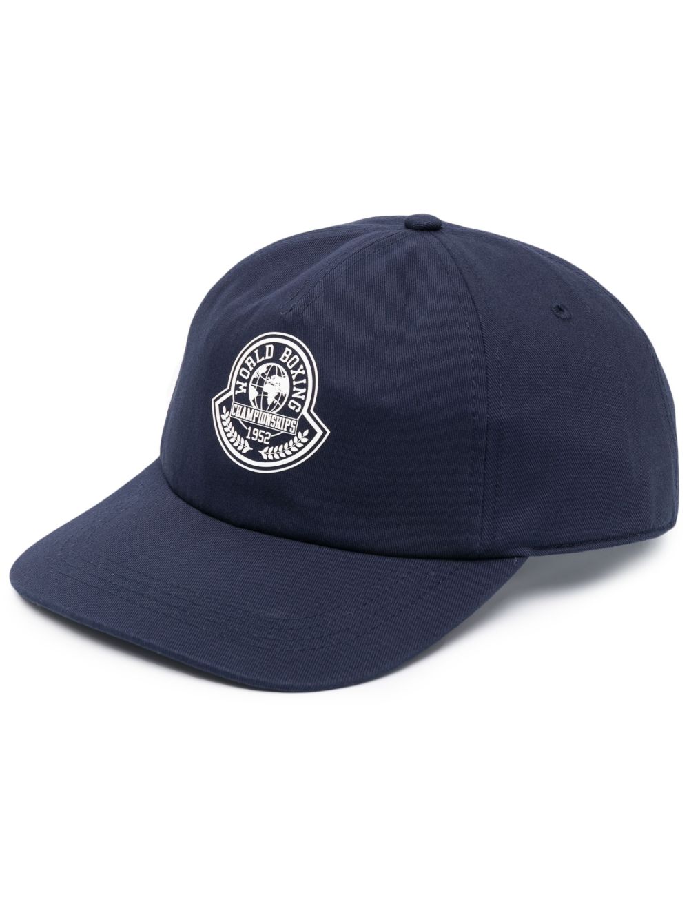Moncler logo印花棉棒球帽 - 蓝色