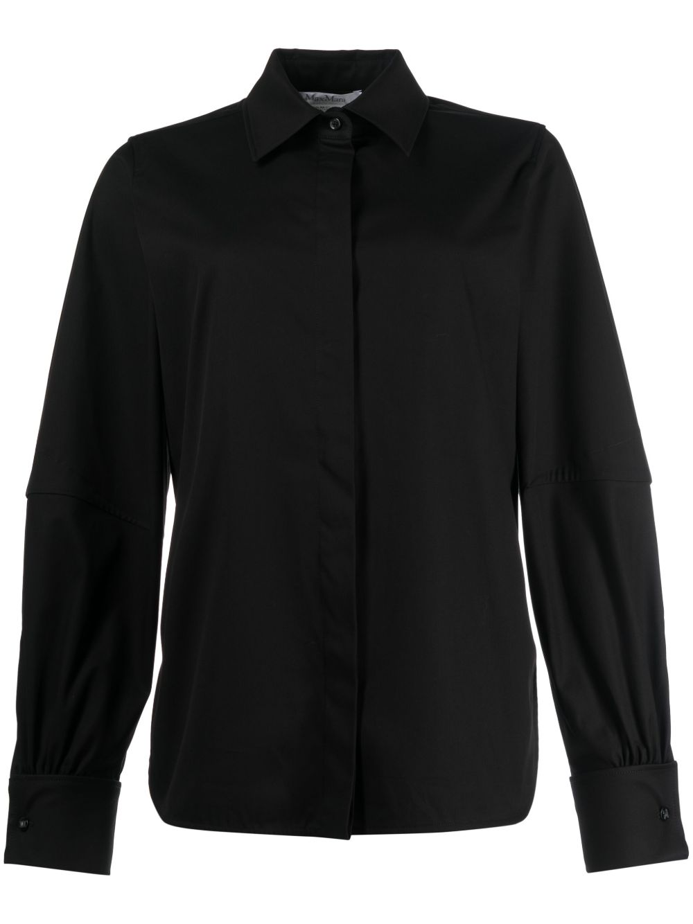 Max Mara 长袖弹性棉衬衫 - 黑色