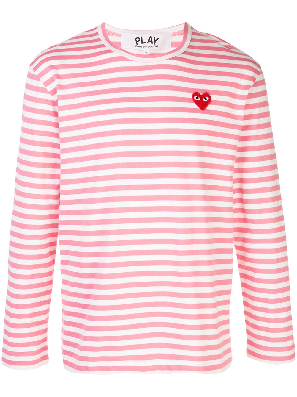 Comme Des Garçons Play logo条纹T恤 - 粉色