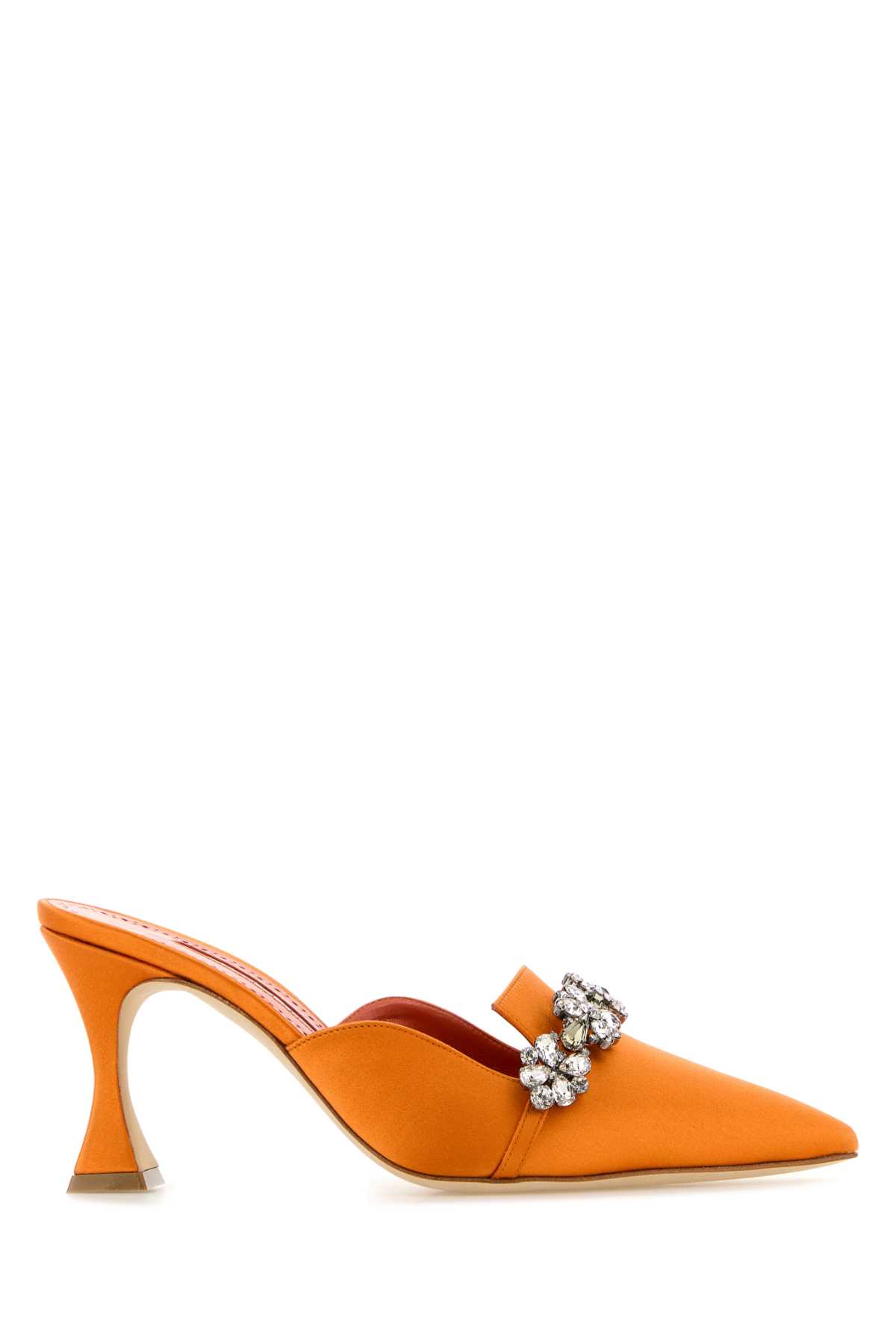 Manolo Blahnik 橙色缎面Permu穆勒鞋