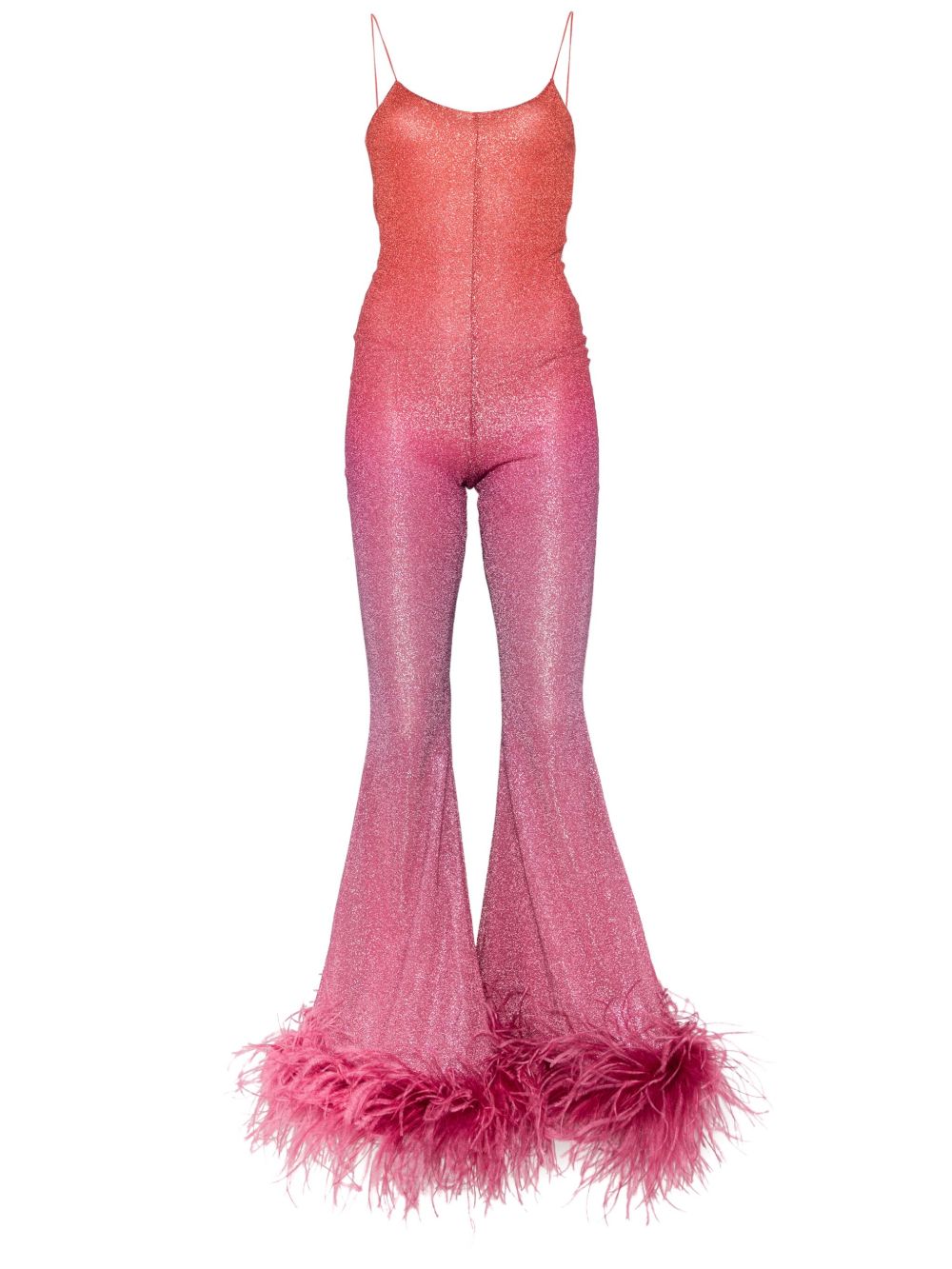 Oséree Lumière Shade Plumage jumpsuit - 橘色