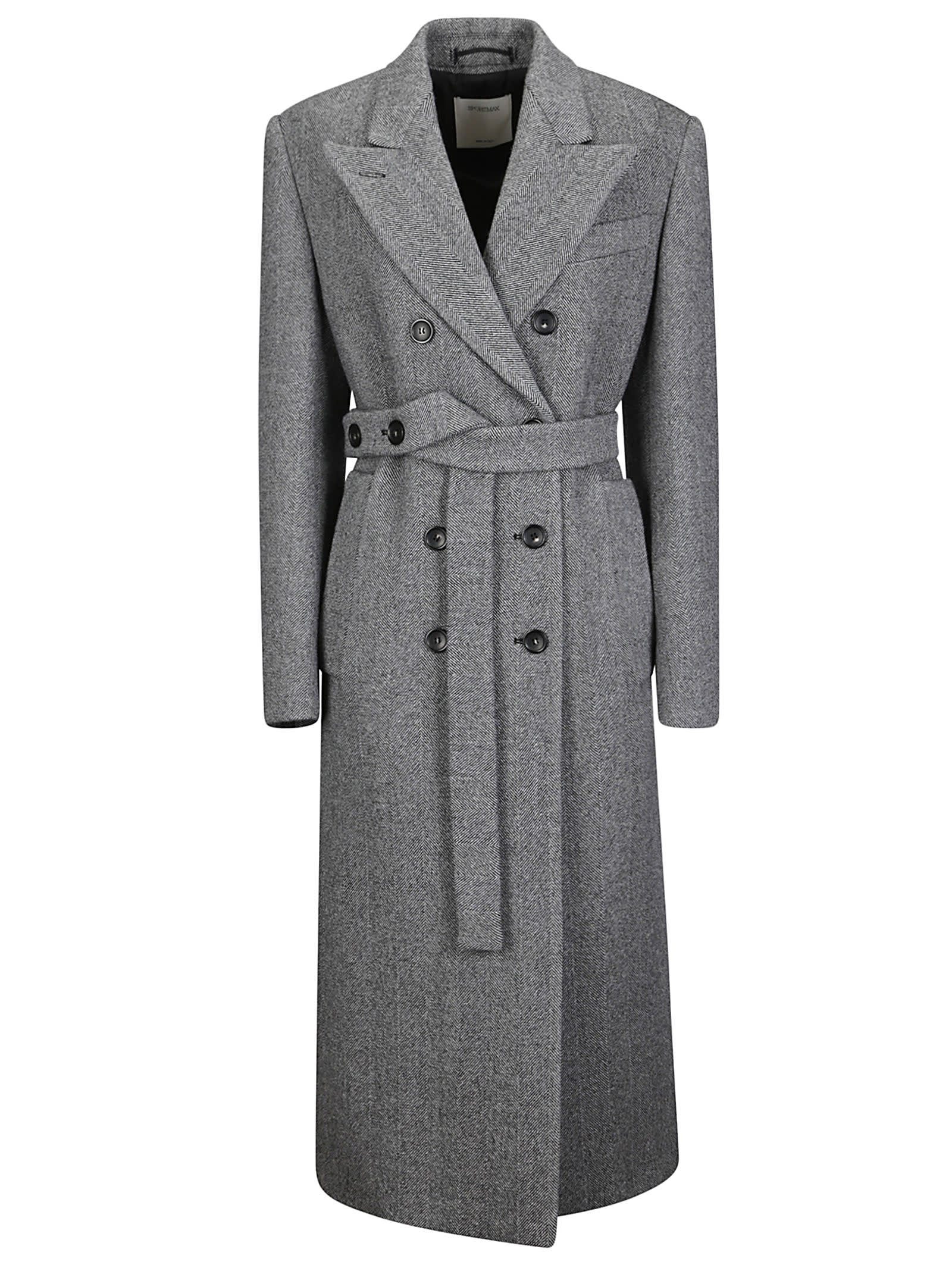 SportMax 双排扣腰带外套