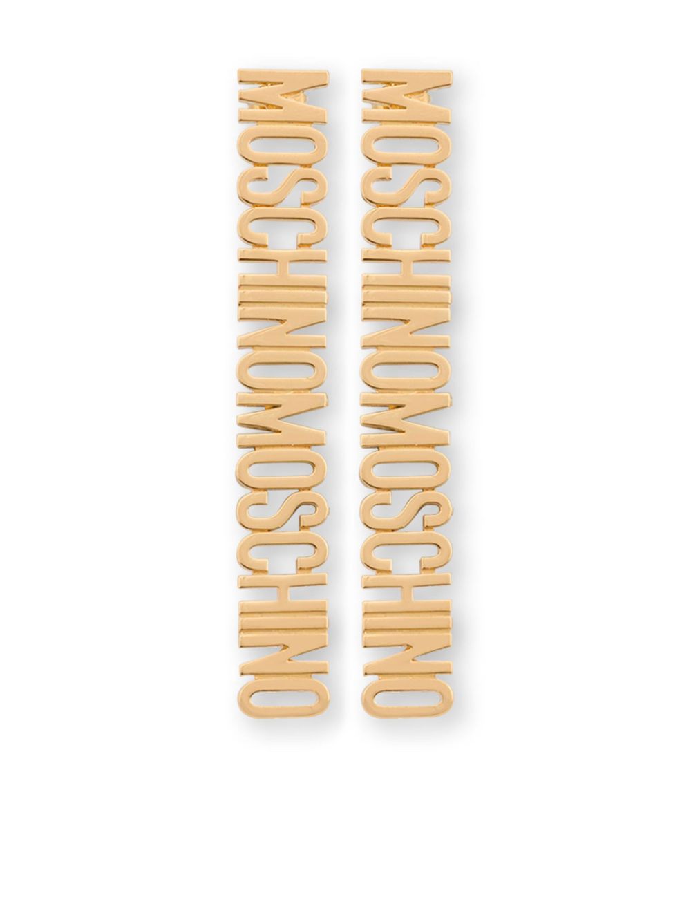 Moschino logo吊饰耳环 - 金色