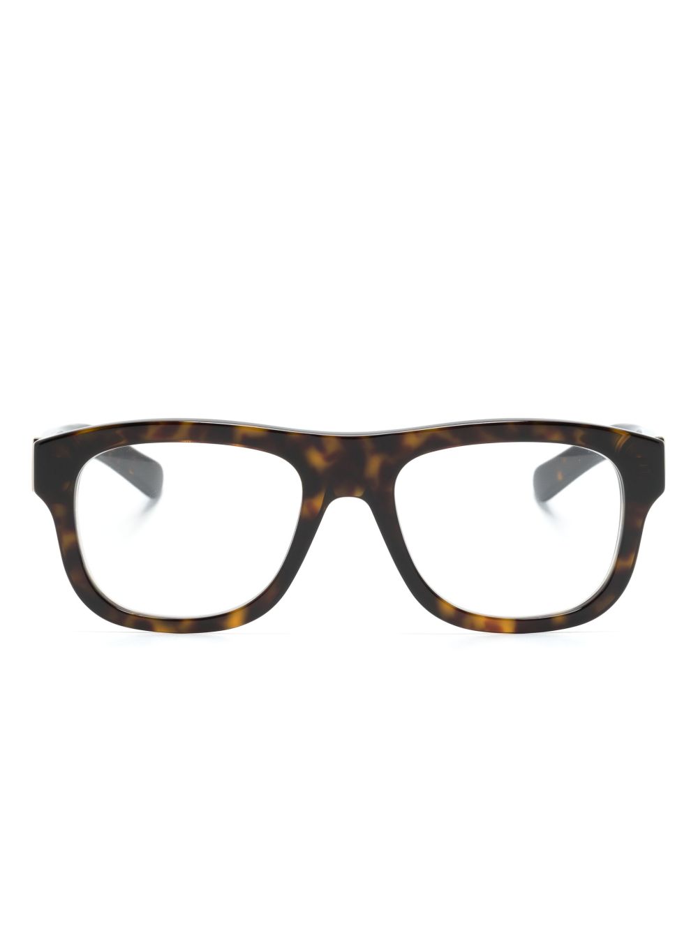 Gucci Eyewear 长方形镜框眼镜 - 褐色