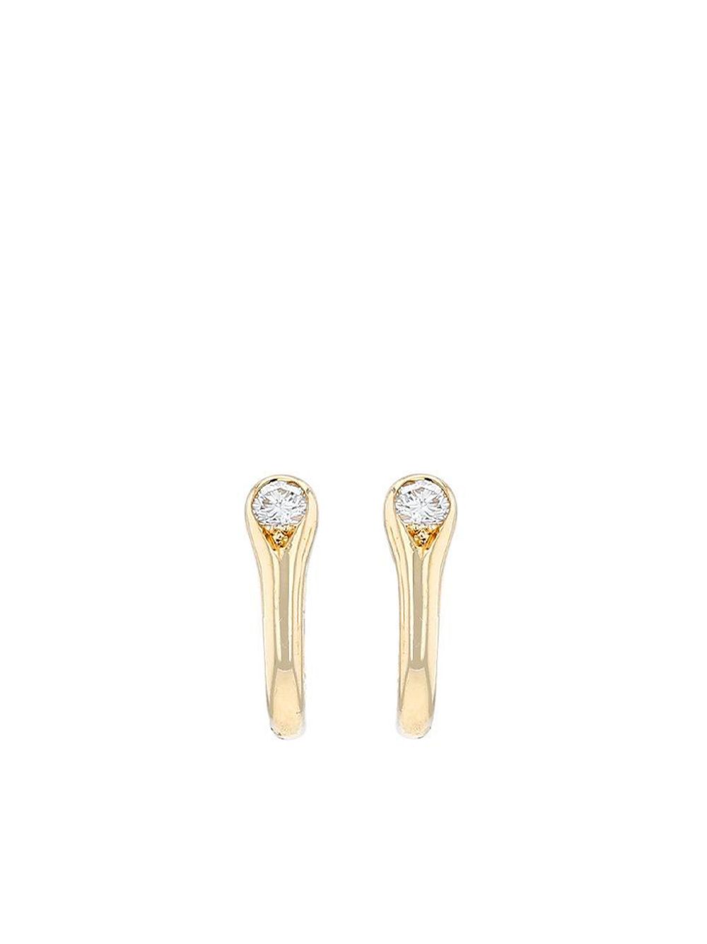 Cartier 18K黄金钻石夹扣式耳环（典藏款） - 金色