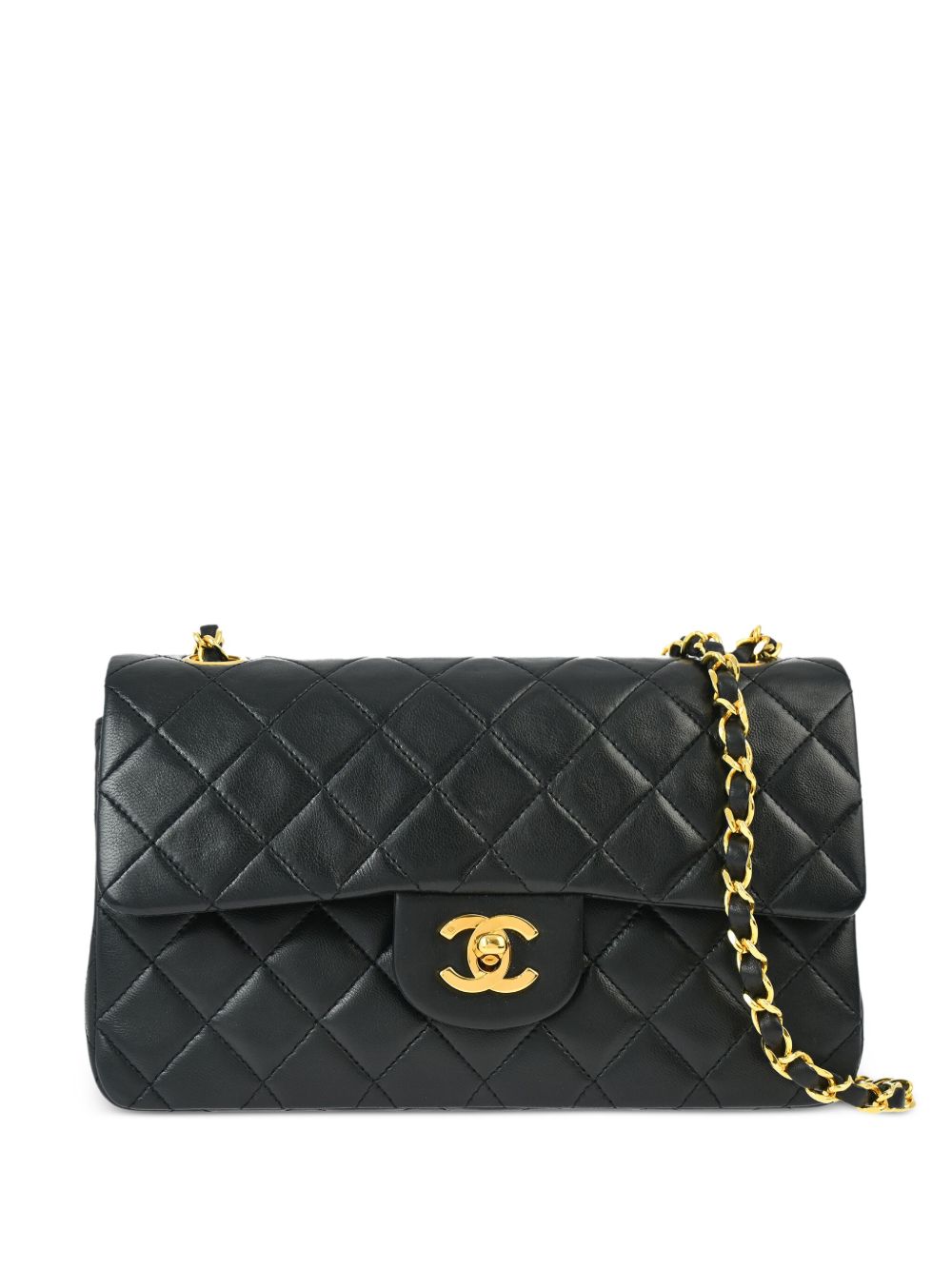 CHANEL Pre-Owned Double Flap 小号单肩包（1985-1990年代典藏款） - 黑色