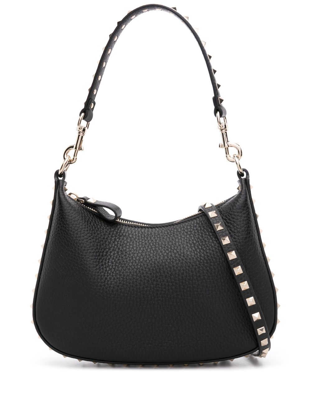 Valentino Garavani Rockstud 皮质小号单肩包 - 黑色