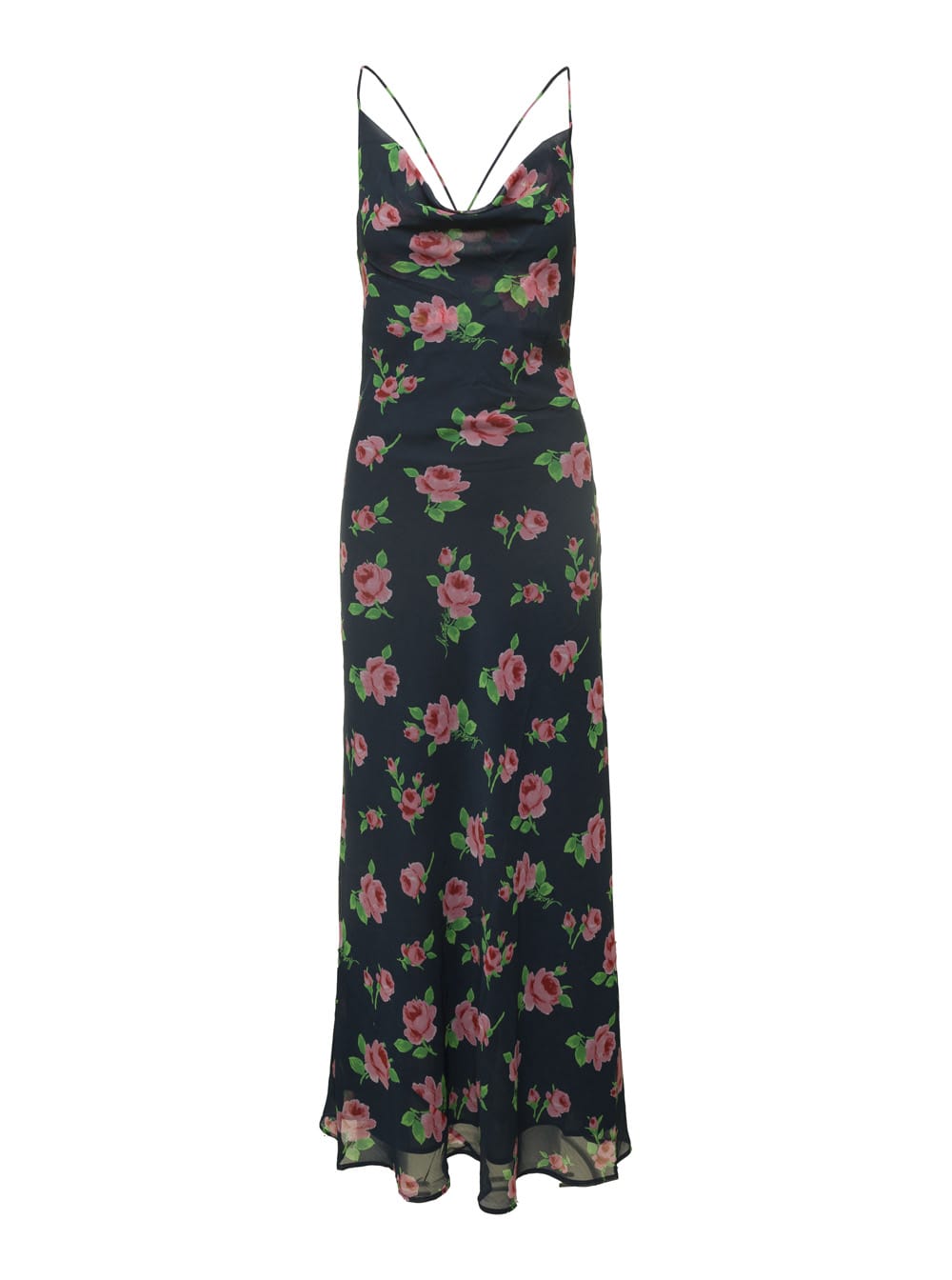 Rotate by Birger Christensen Maxi Dress With All-over Rose Print In Recycled Fabric