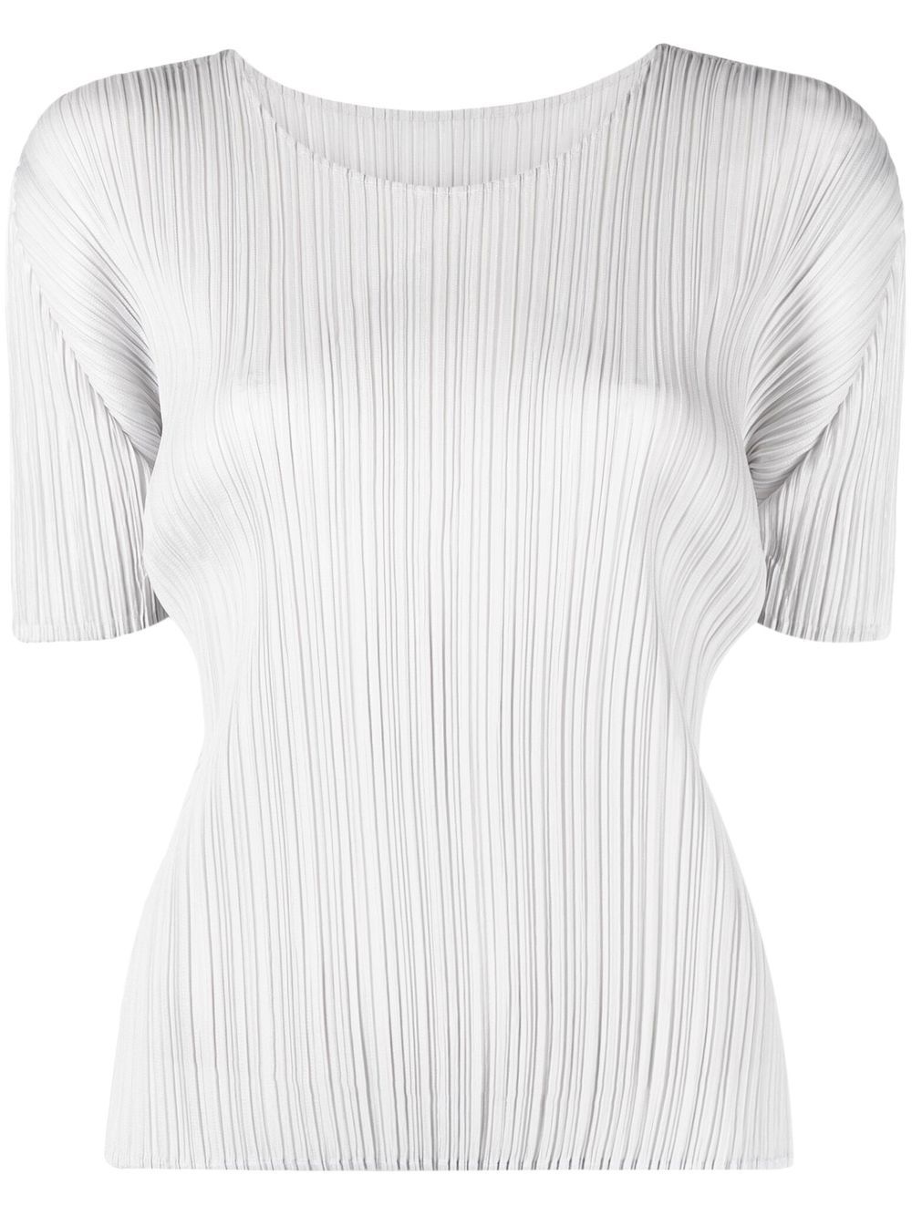Pleats Please Issey Miyake 细褶短袖T恤 - 灰色