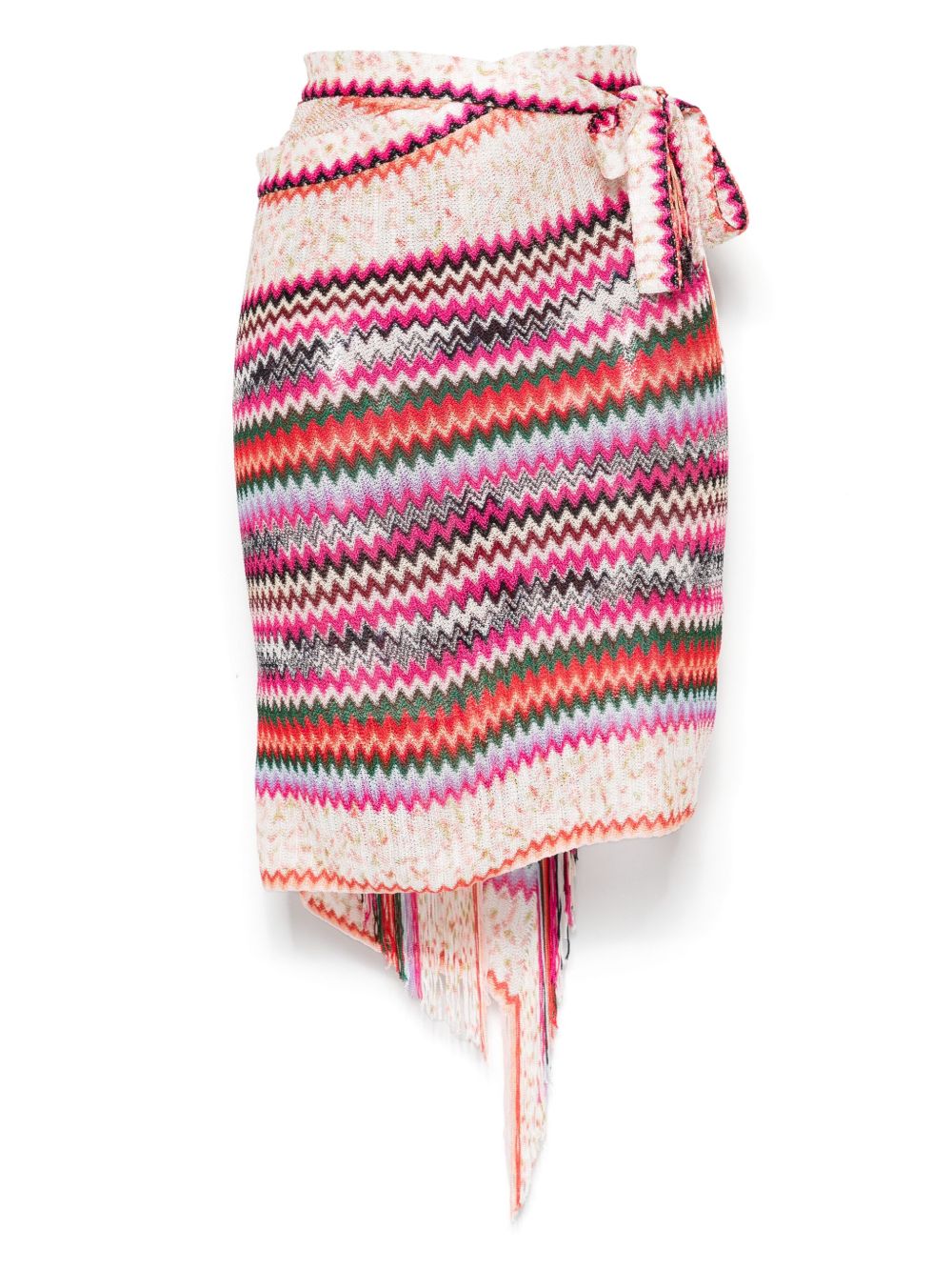Missoni Z字形图案编织裹身式沙滩巾 - 粉色