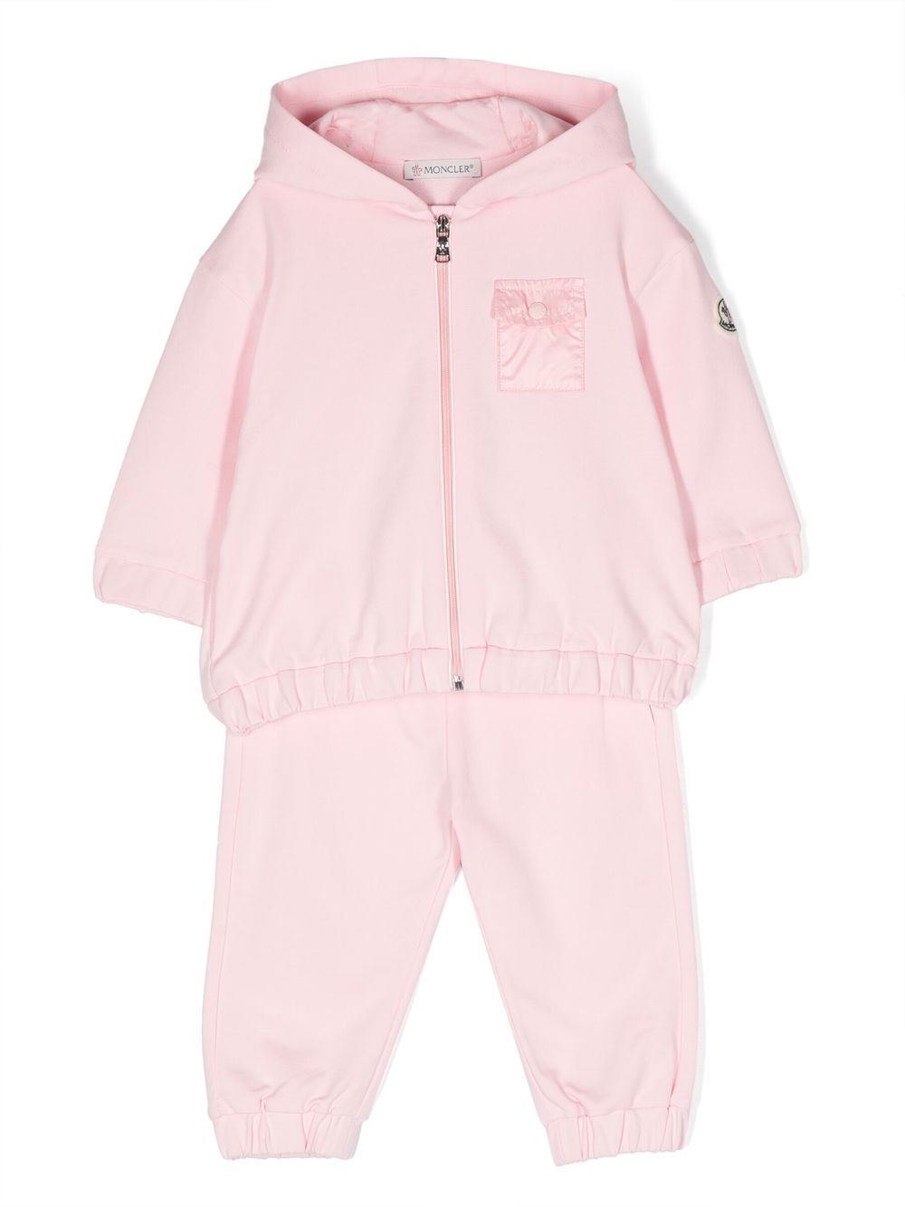 Moncler Enfant 标贴棉运动套装 - 粉色