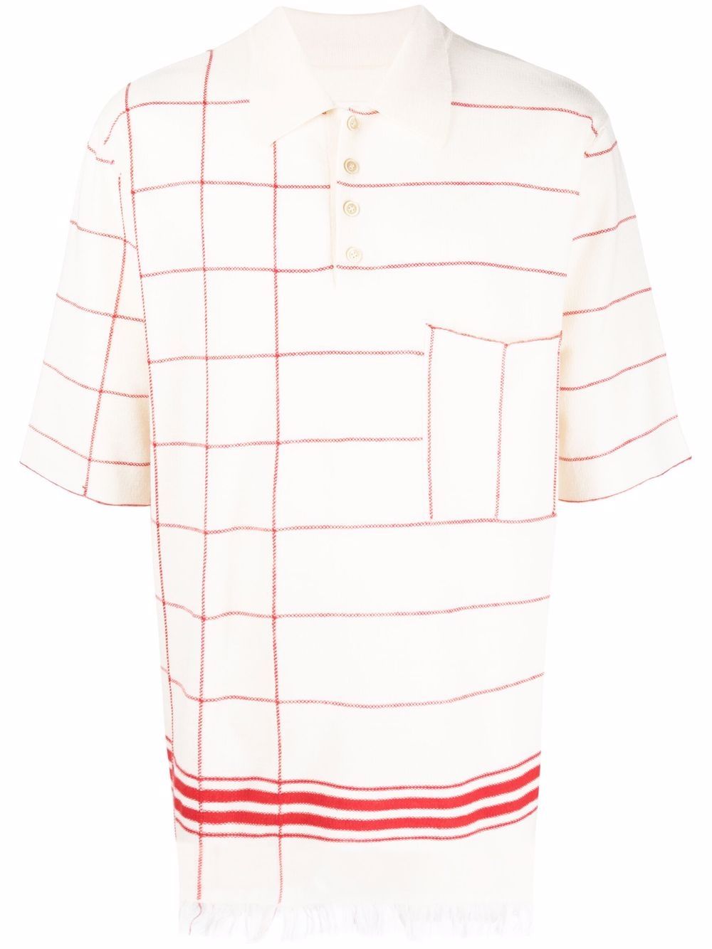 Maison Margiela 条纹polo衫 - 中性色
