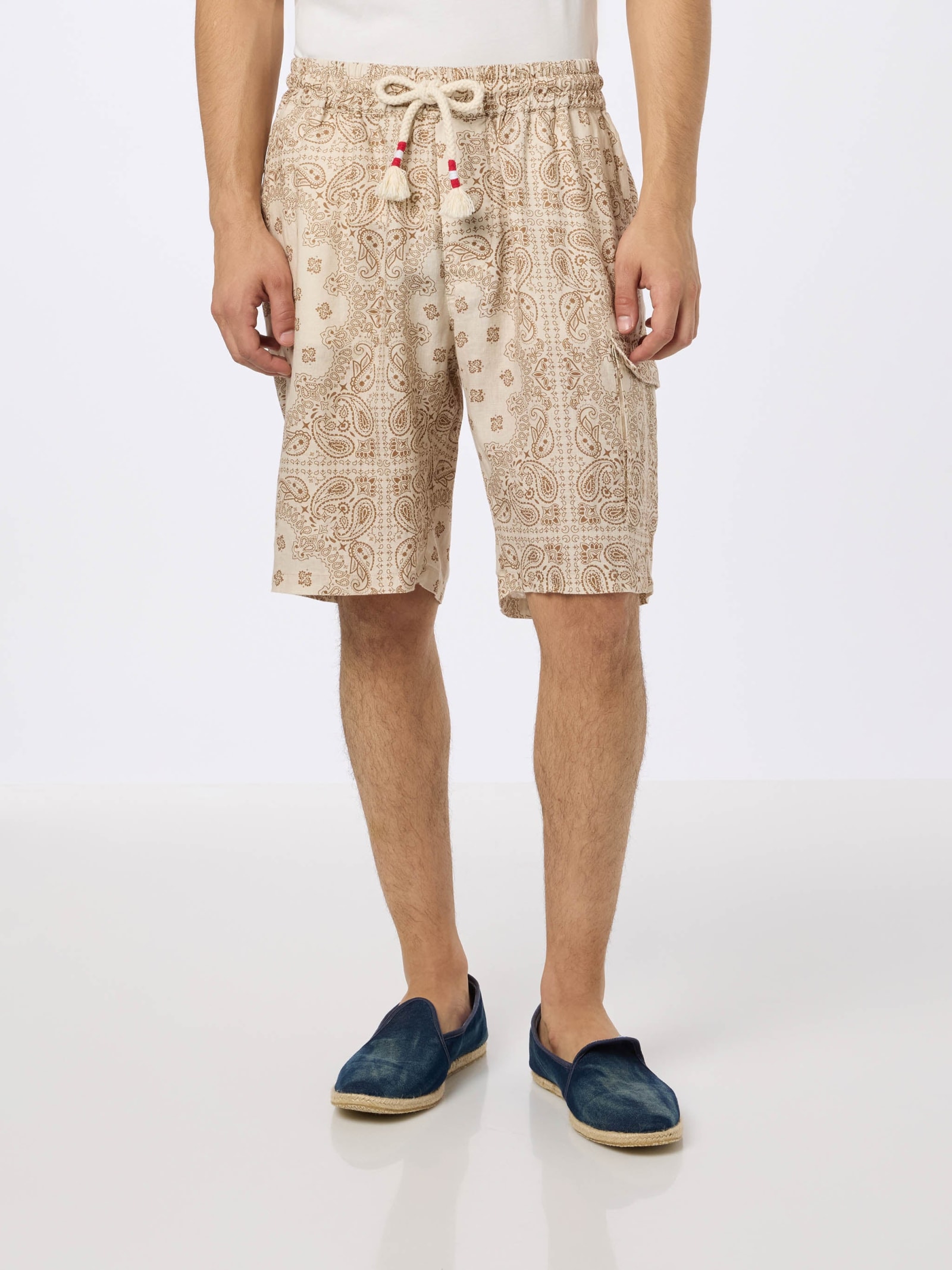 MC2 Saint Barth Man Linen Bermuda Marseille With Bandanna Print