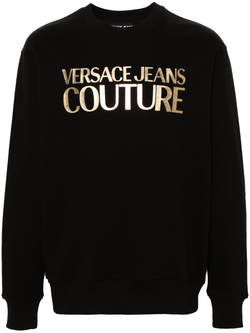 Versace Jeans Couture logo浮雕棉卫衣 - 黑色