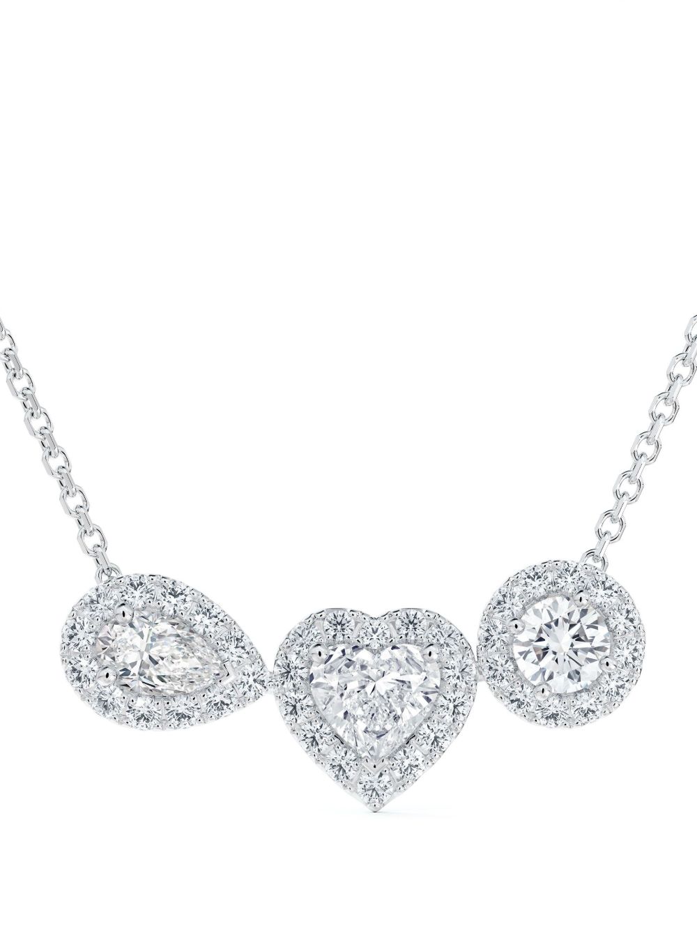 De Beers Jewellers Aura Trilogy 18K白金钻石项链 - 银色
