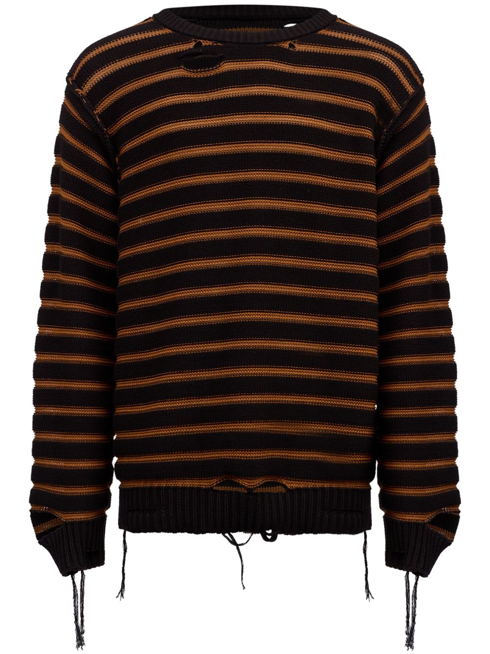 MM6 Maison Margiela 条纹图案毛衣 - 黑色
