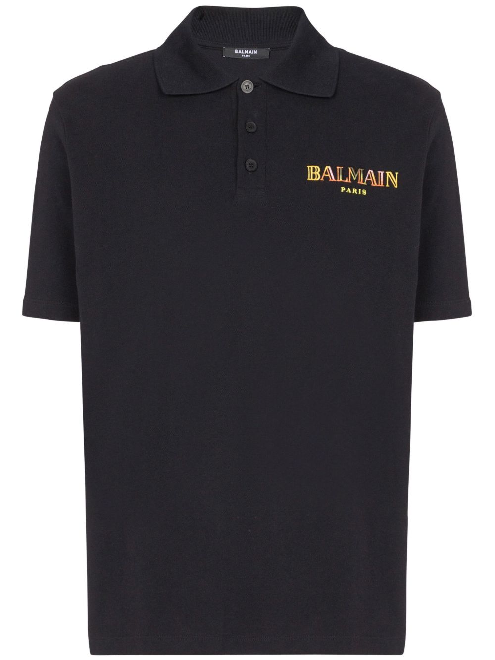 Balmain Vintage Balmain 刺绣棉polo衫 - 黑色