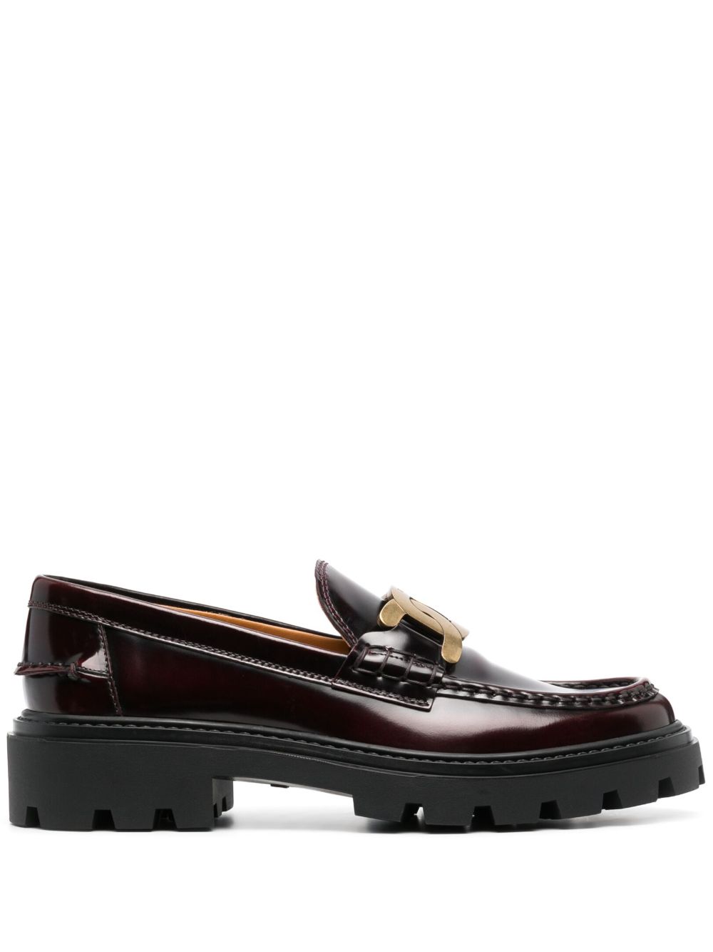 Tod's logo标牌皮质乐福鞋 - 红色