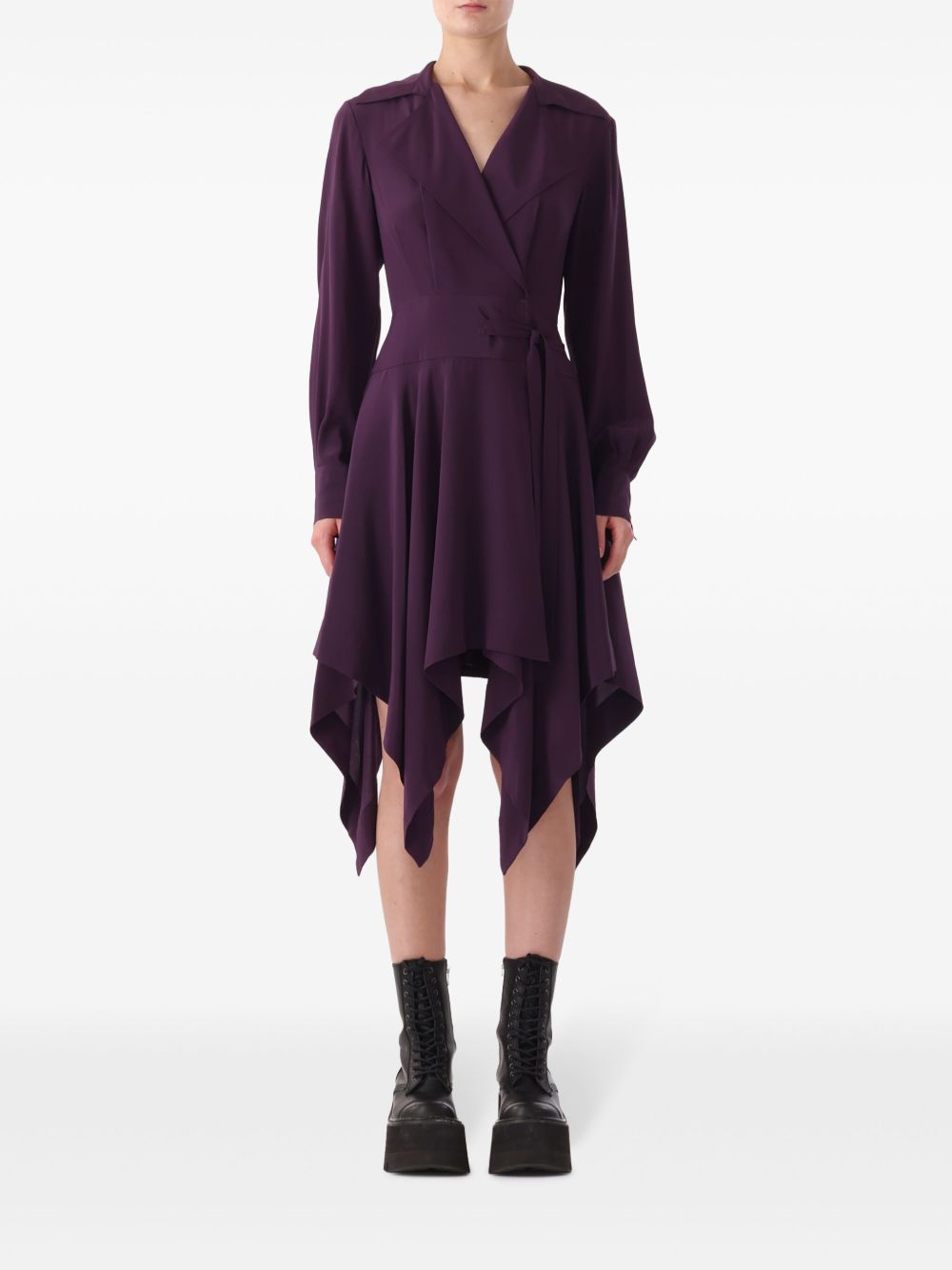 Jason Wu 不规则下摆真丝连衣裙 - 紫色