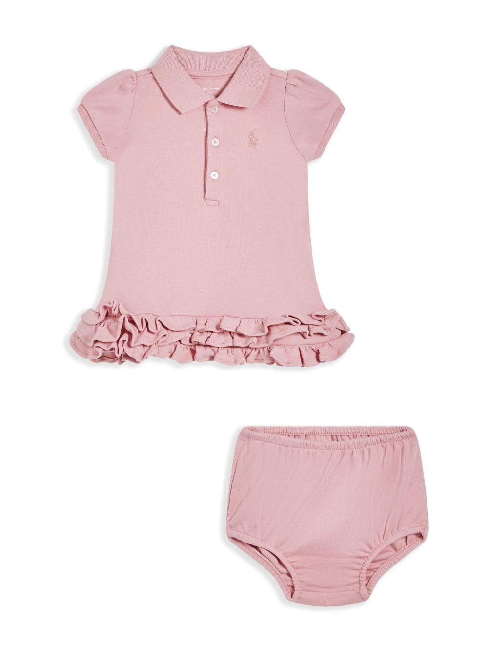 POLO RALPH LAUREN KIDS 棉连衣裙套装 - 粉色