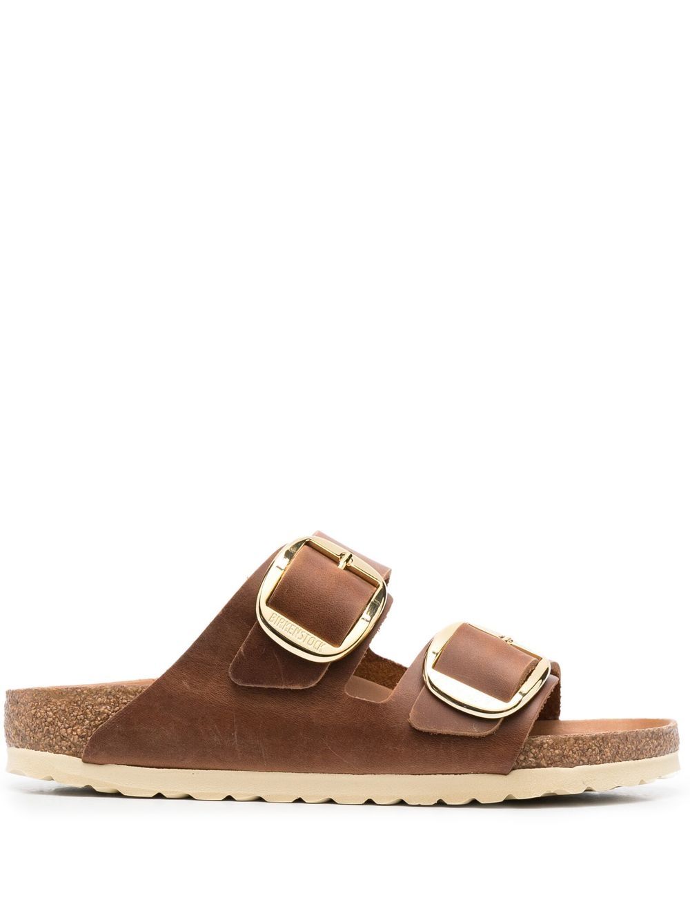 Birkenstock 双袢带皮质凉鞋 - 褐色