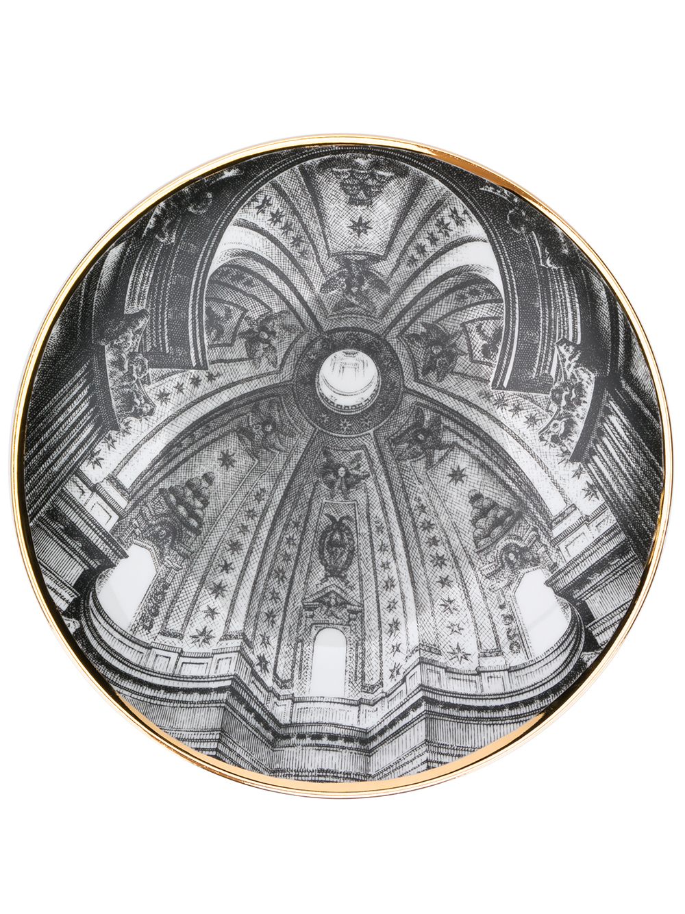 Fornasetti Cupola Sant'ivo Alla Sapienza 印花墙面挂饰餐盘 - 黑色