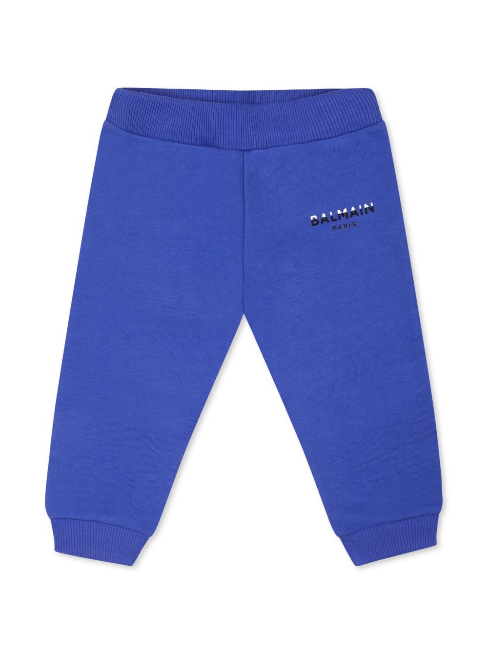 Balmain Kids logo印花棉运动裤 - 蓝色