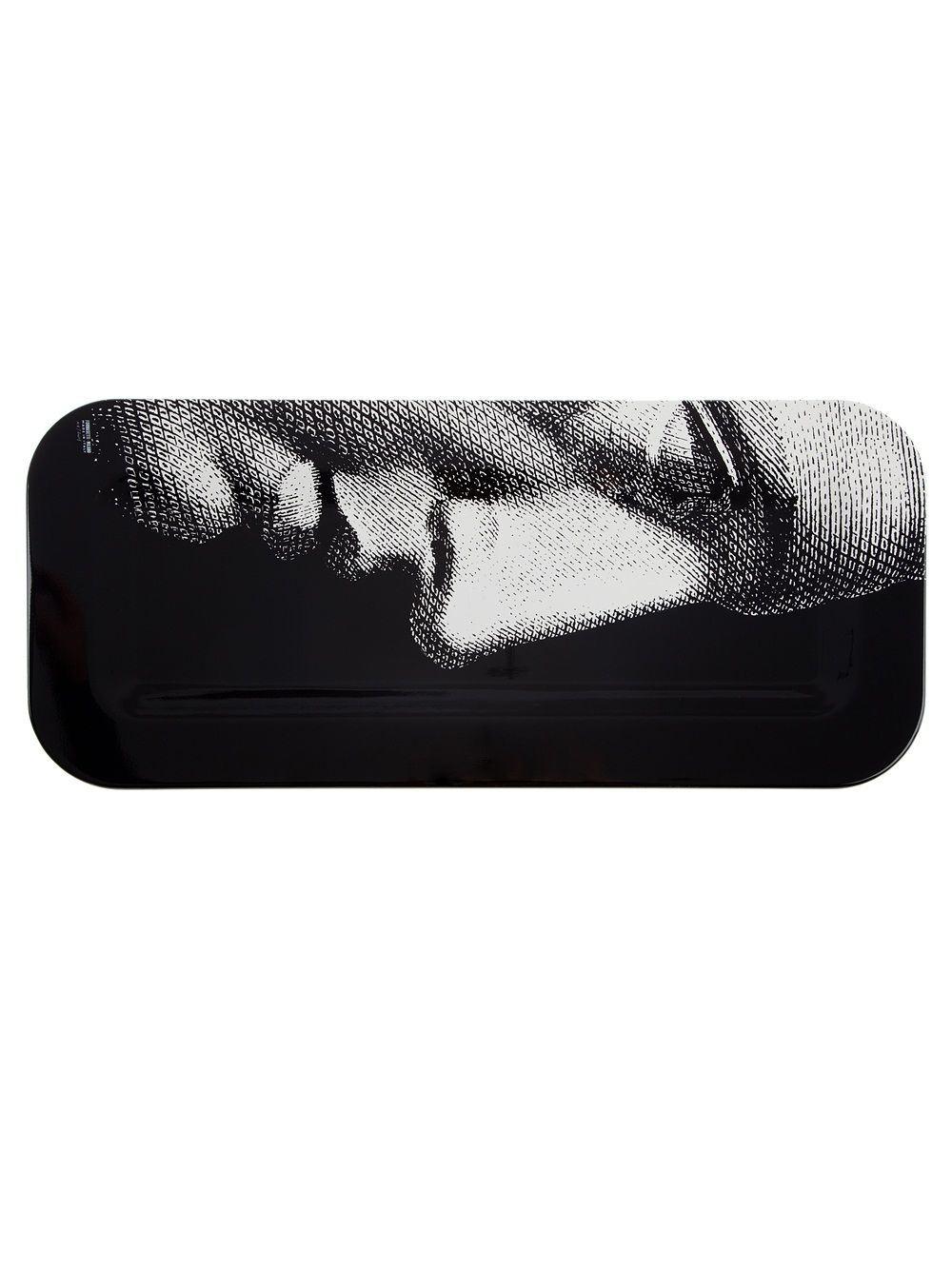 Fornasetti 'Profile on black'插画印花托盘 - 黑色