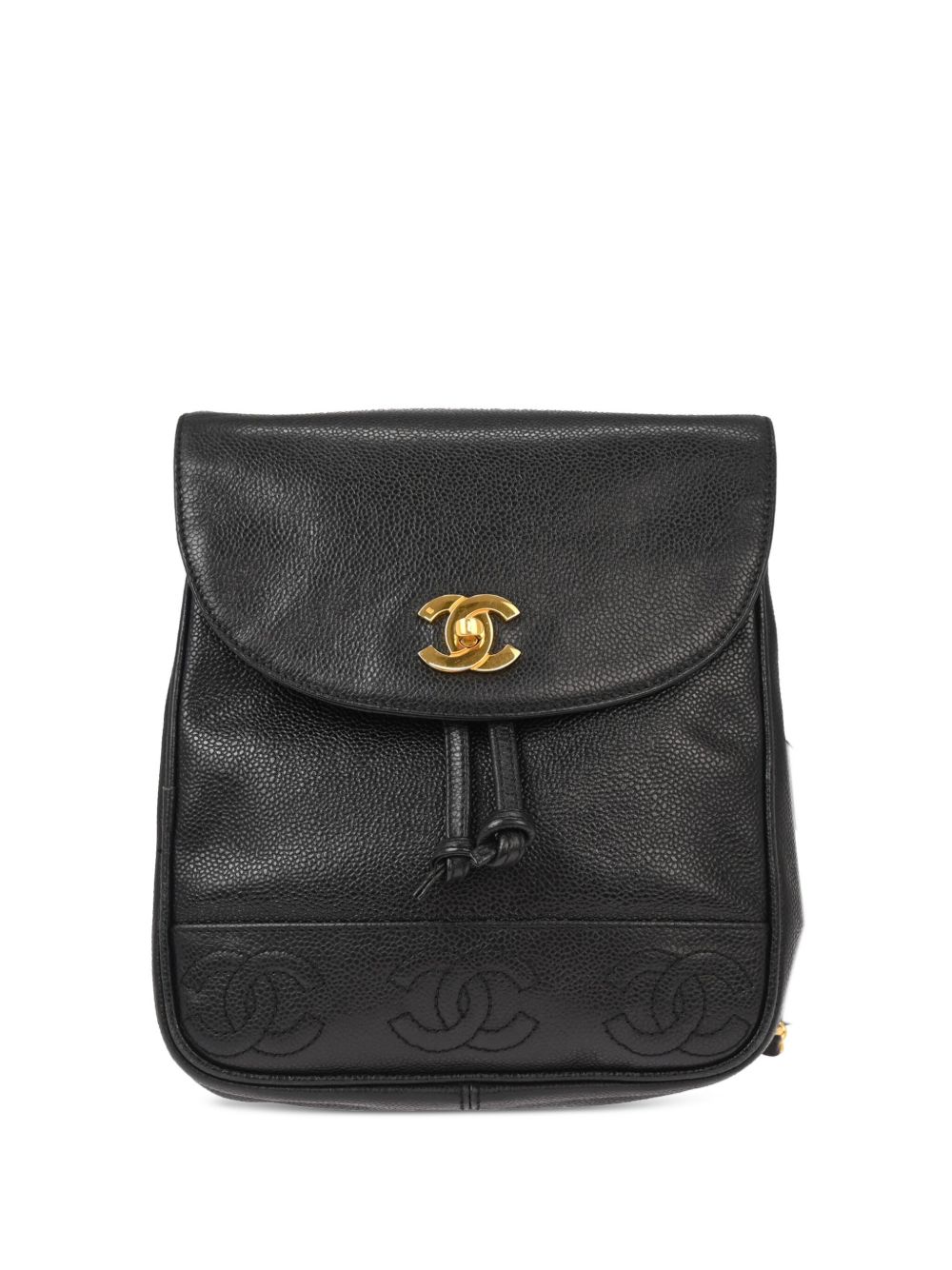 CHANEL Pre-Owned Triple CC 双肩包（1997年典藏款） - 黑色