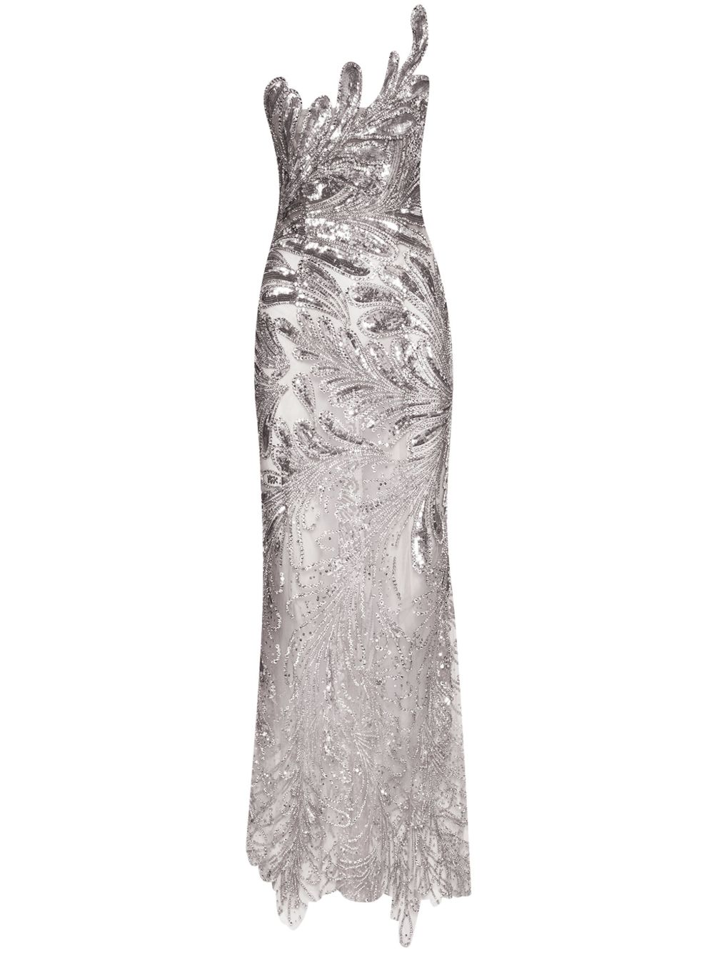 Oscar de la Renta Fern 晶饰礼服 - 银色