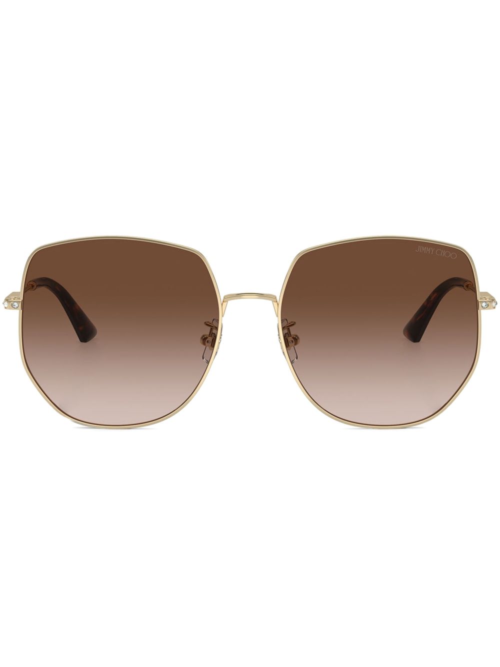 Jimmy Choo Eyewear 晶饰太阳眼镜 - 金色