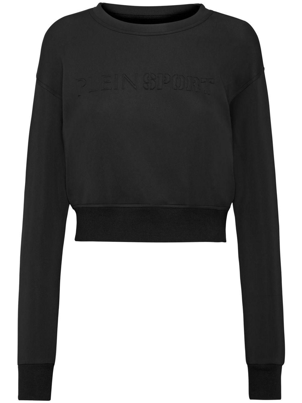 Plein Sport logo刺绣短款卫衣 - 黑色
