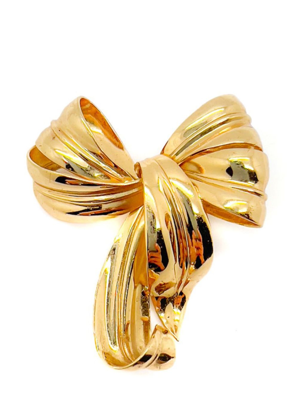 Jennifer Gibson Jewellery Vintage Christian Dior Floppy Bow Brooch 1980s - 金色