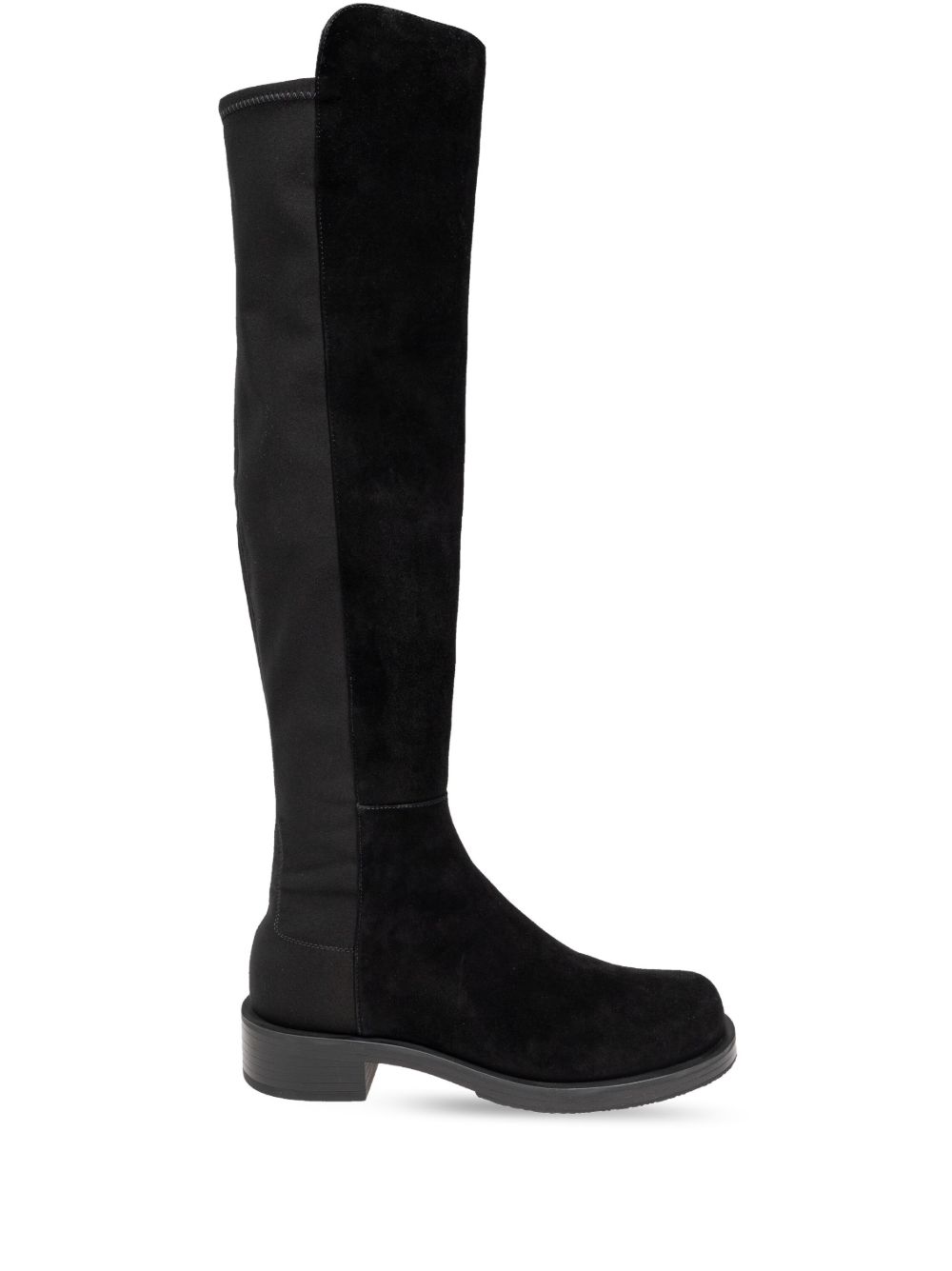 Stuart Weitzman 5050 低跟绒面皮靴（4厘米） - 黑色