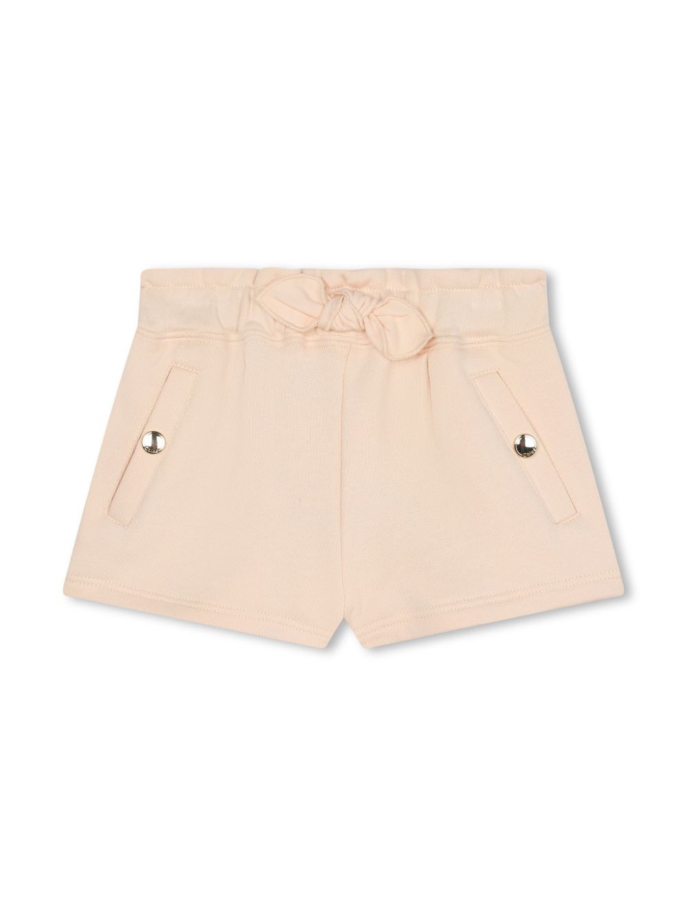 Chloé Kids logo印花棉短裤 - 中性色