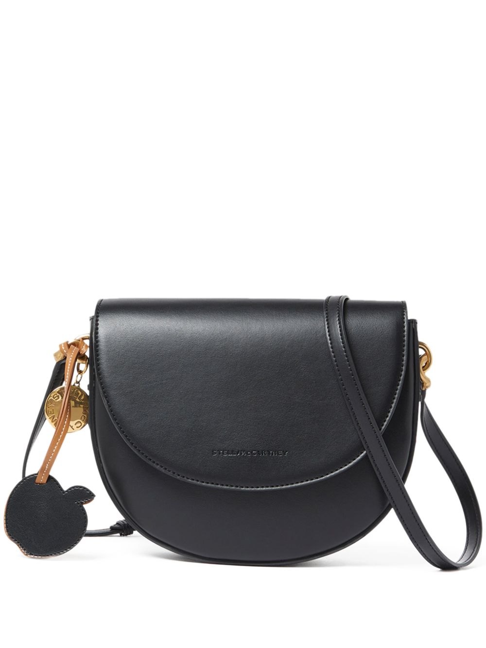 Stella McCartney Frayme 人造皮革中号单肩包 - 黑色