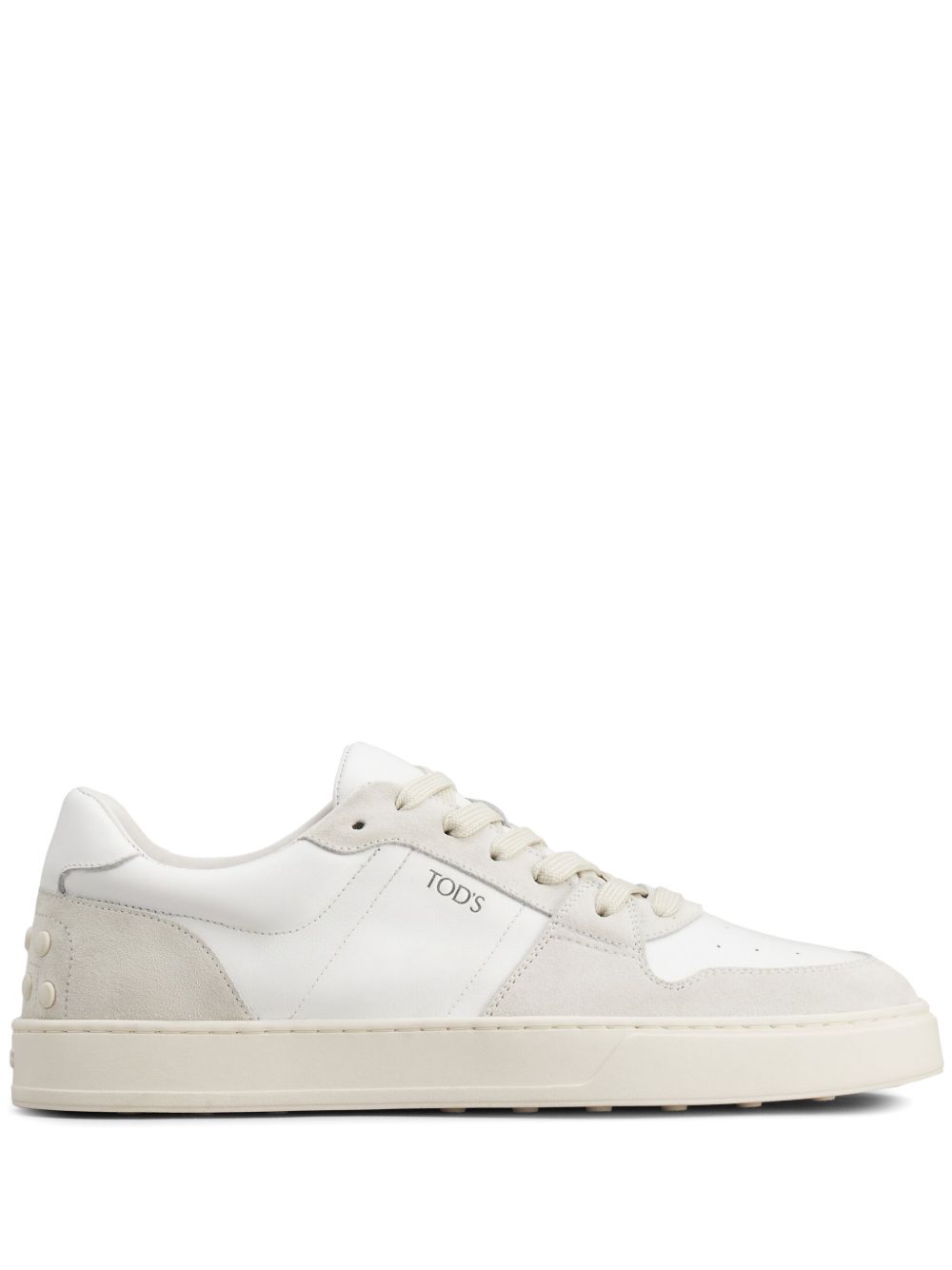 Tod's 拼接绒面皮运动鞋 - 白色