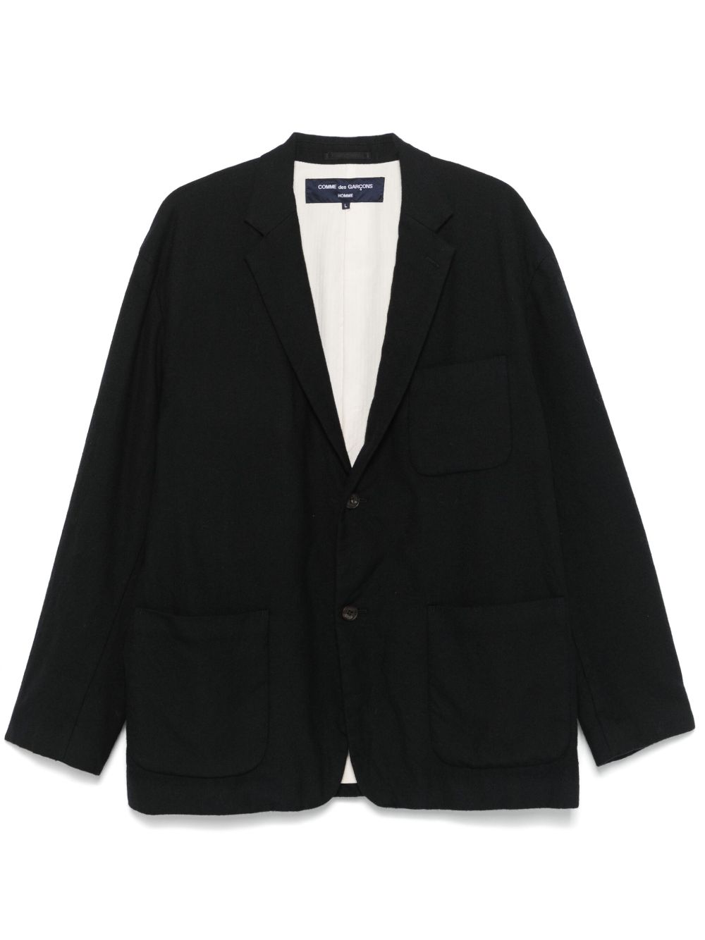 Comme des Garçons Homme 强缩羊毛西装夹克 - 蓝色